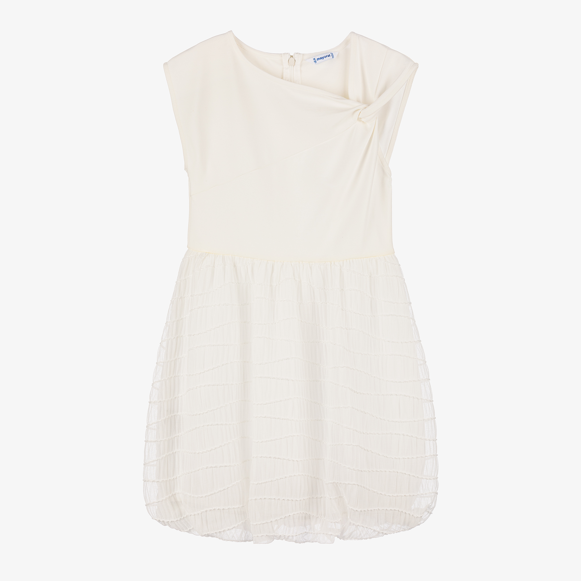 mayoral ivory dress Mayoral - Flutter Sleeve Lace Dress