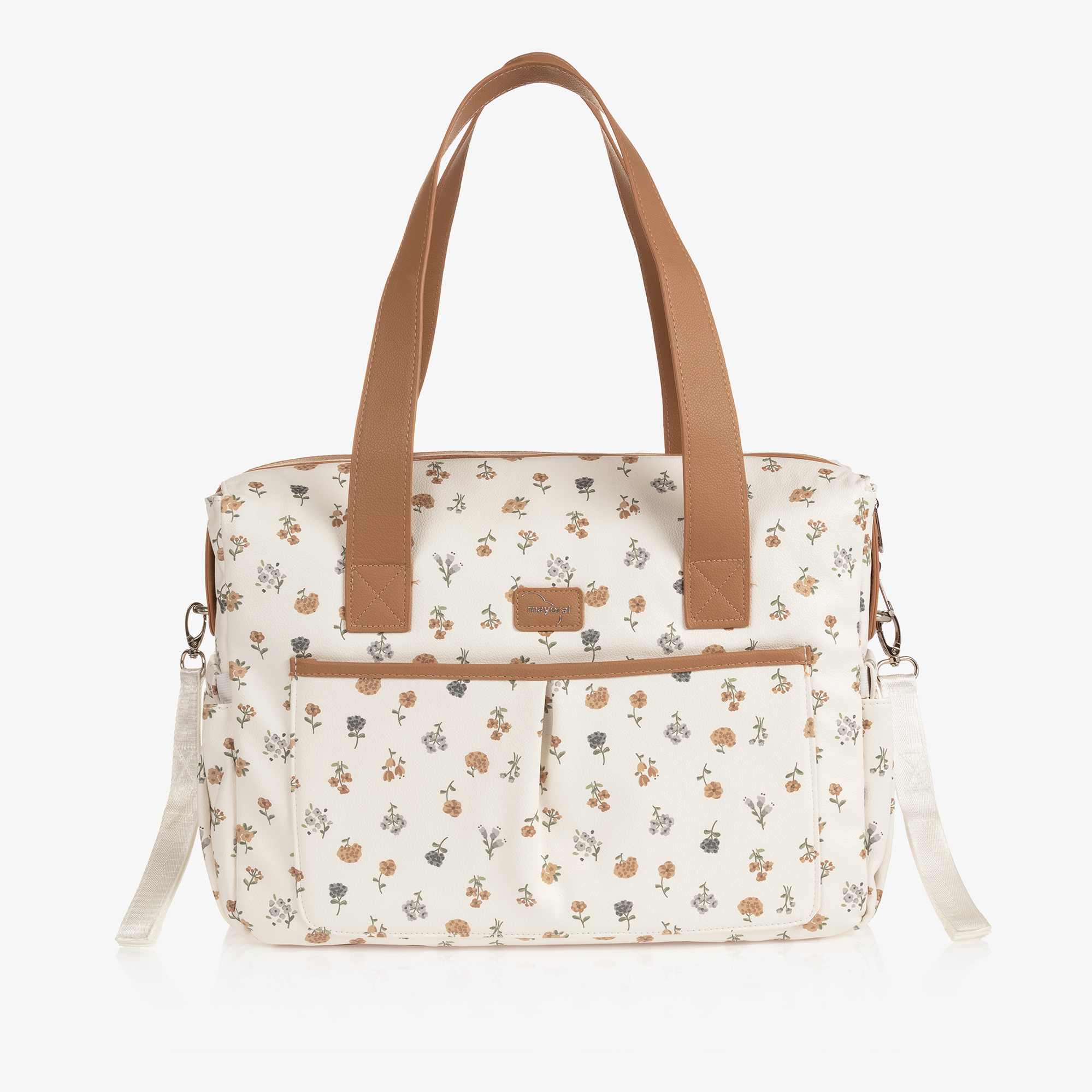 Mayoral Newborn Girls Floral Beige Baby Bag