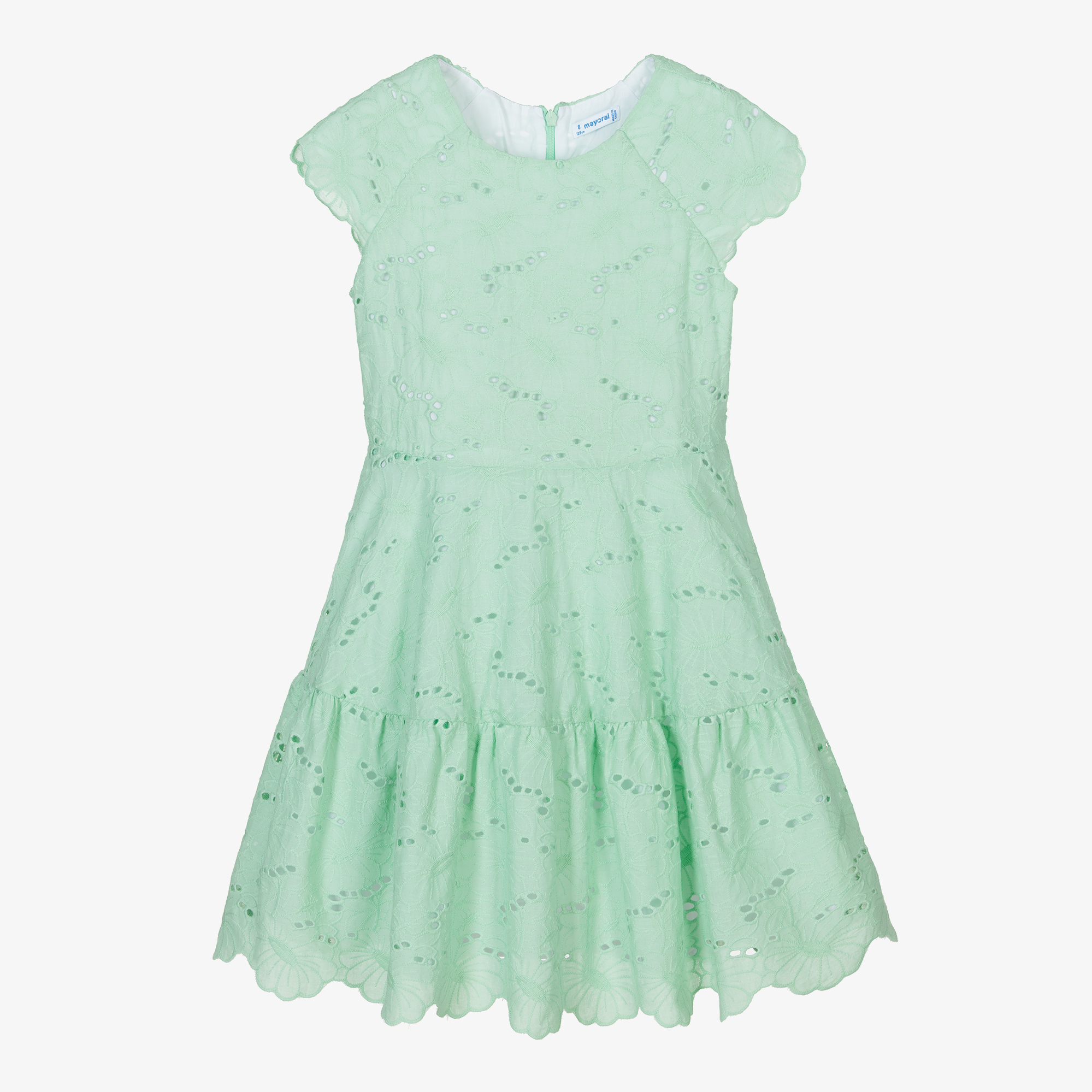 Mayoral - Girls Green Cotton Dress | Childrensalon Outlet