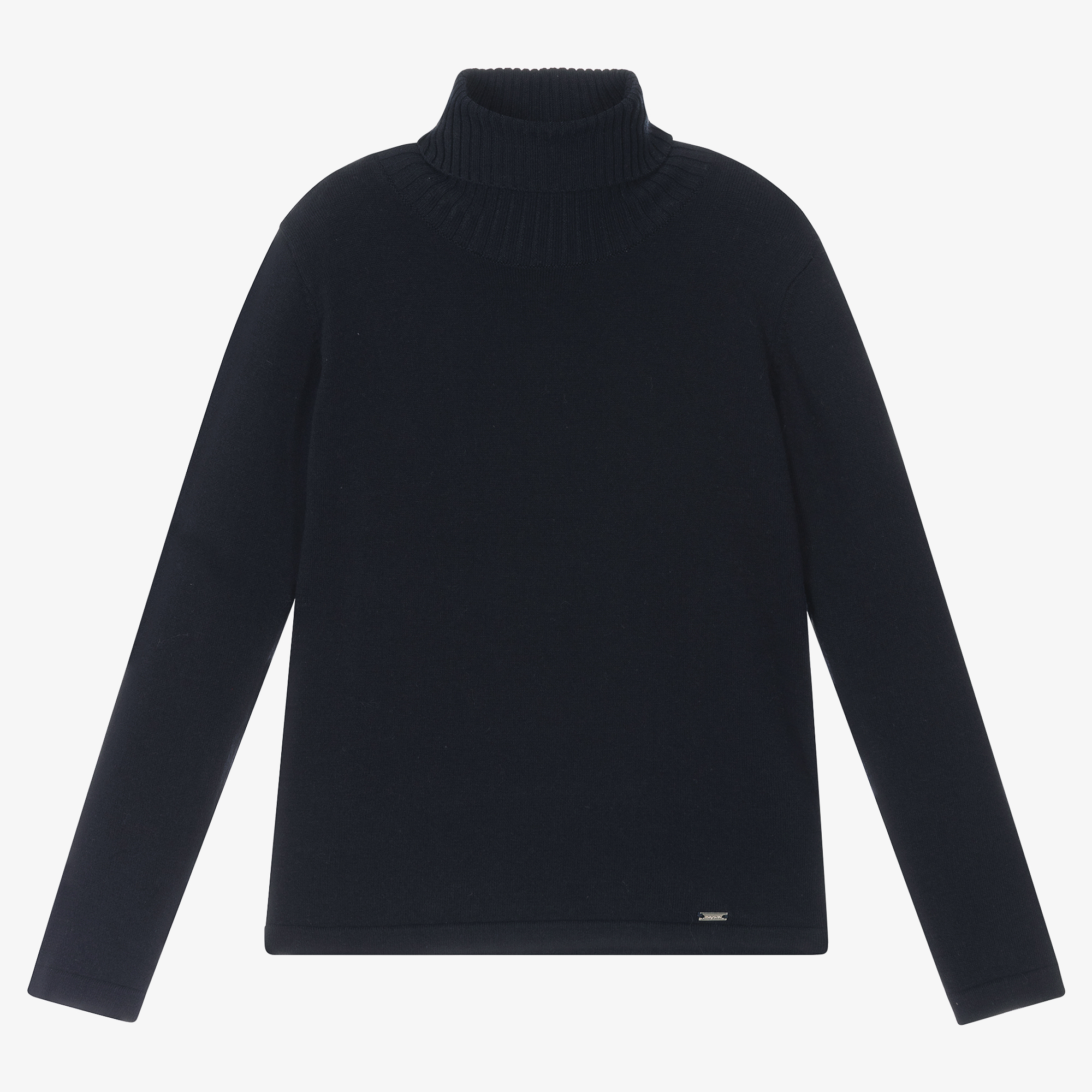 Girls black sales roll neck jumper