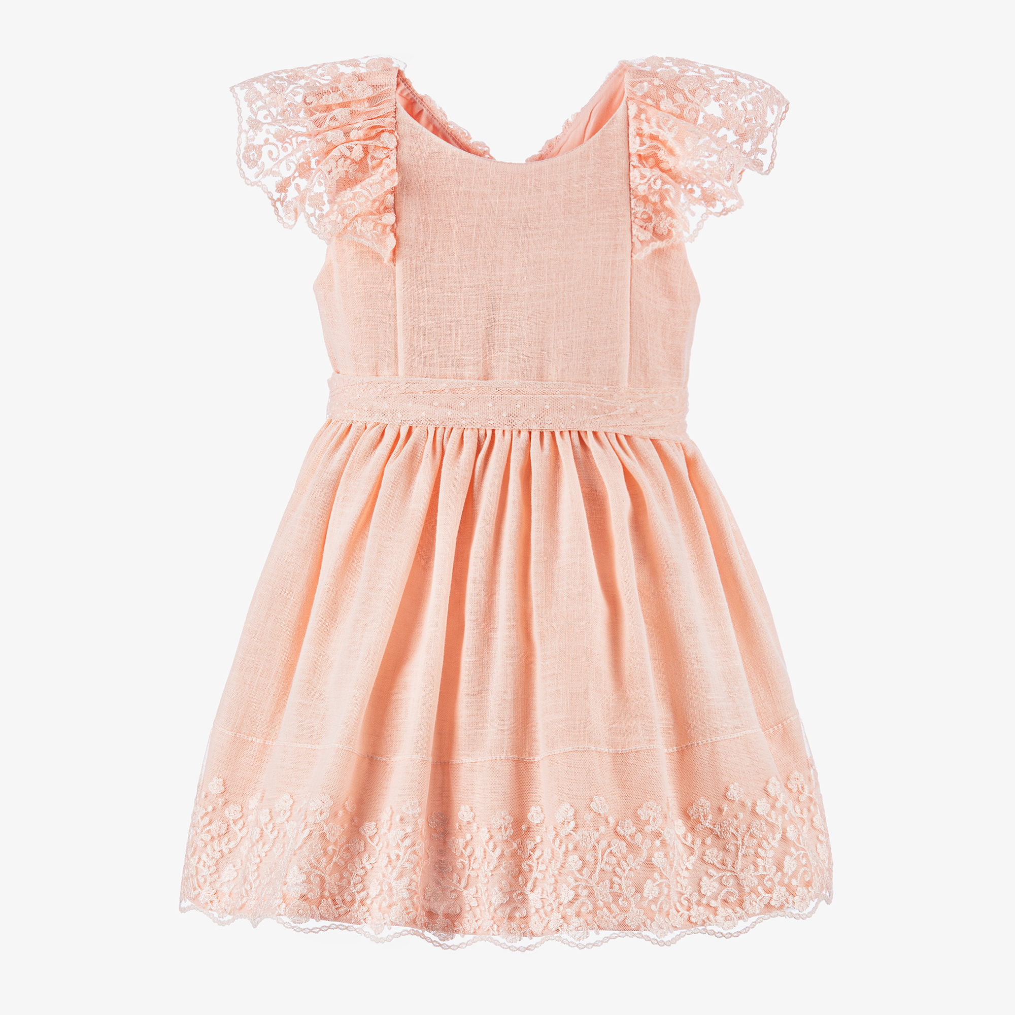 chinese dress ladies Mayoral Older Girl Short Sleeve Lace Dress, Green