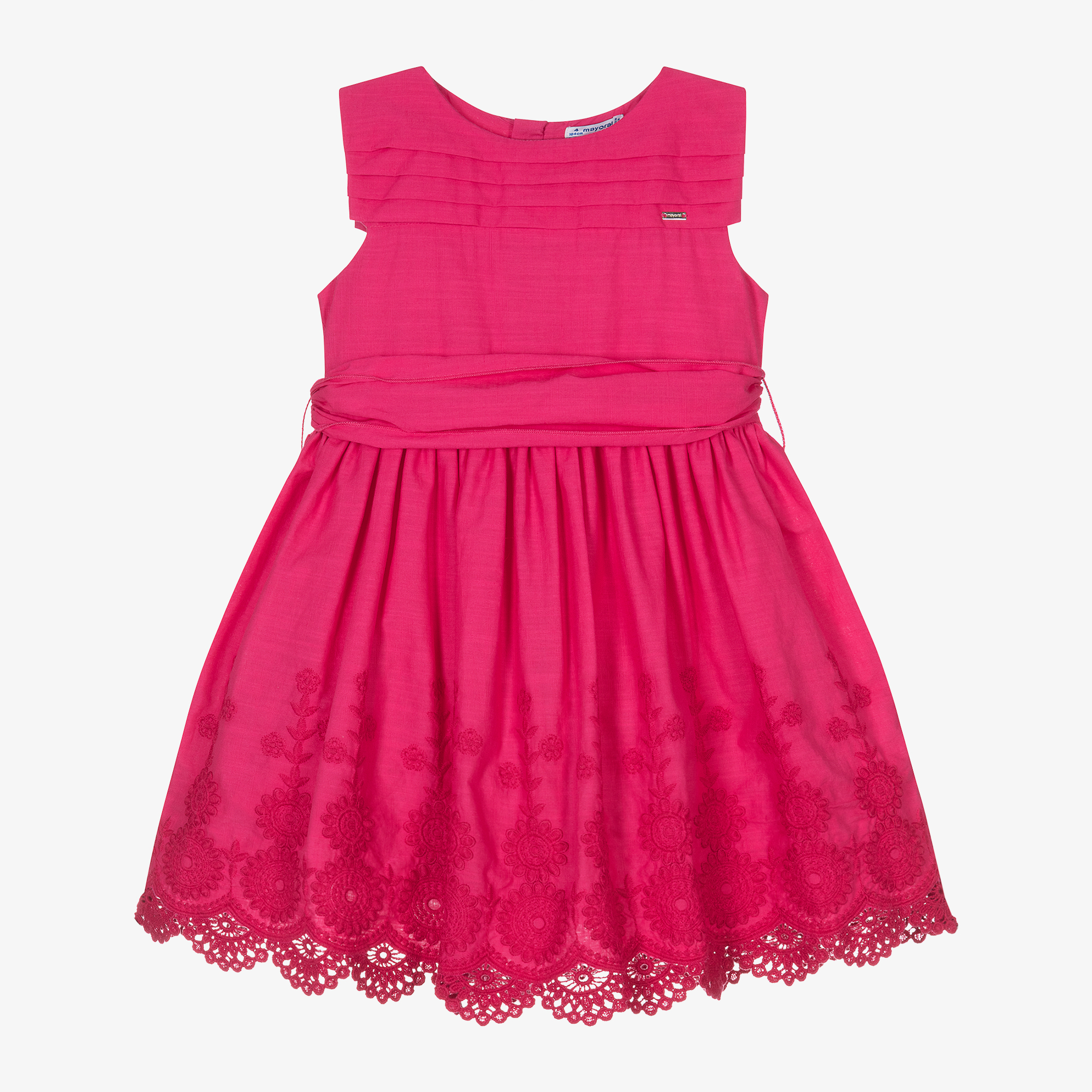 Robe Rose Sans Manches Pour Fille Taille M - Style Fit & Flare, Longueur Genoux