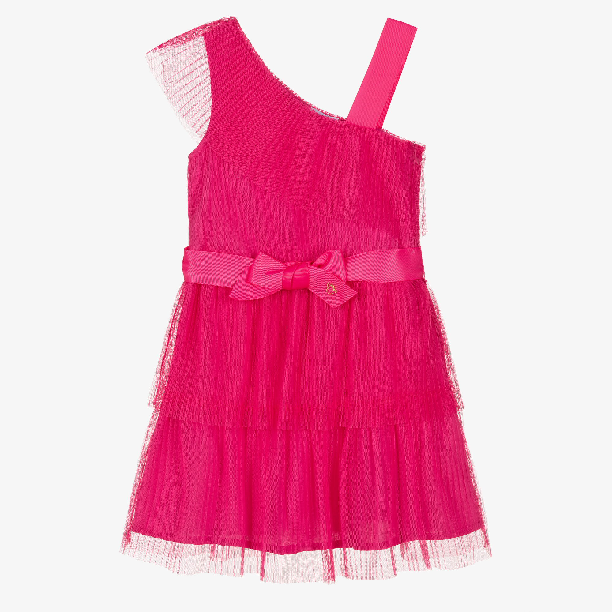 open lace back dress 3-Pack Toddler/Kid Girl Childlike Flutter-Sleeve Dresses Hot Pink, Hot Pink / 8-9 Years