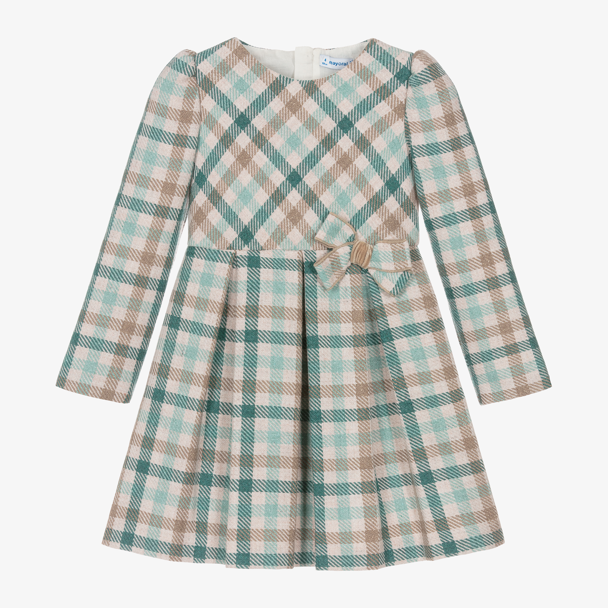 mayoral green dress - Girls Plaid Floral dress