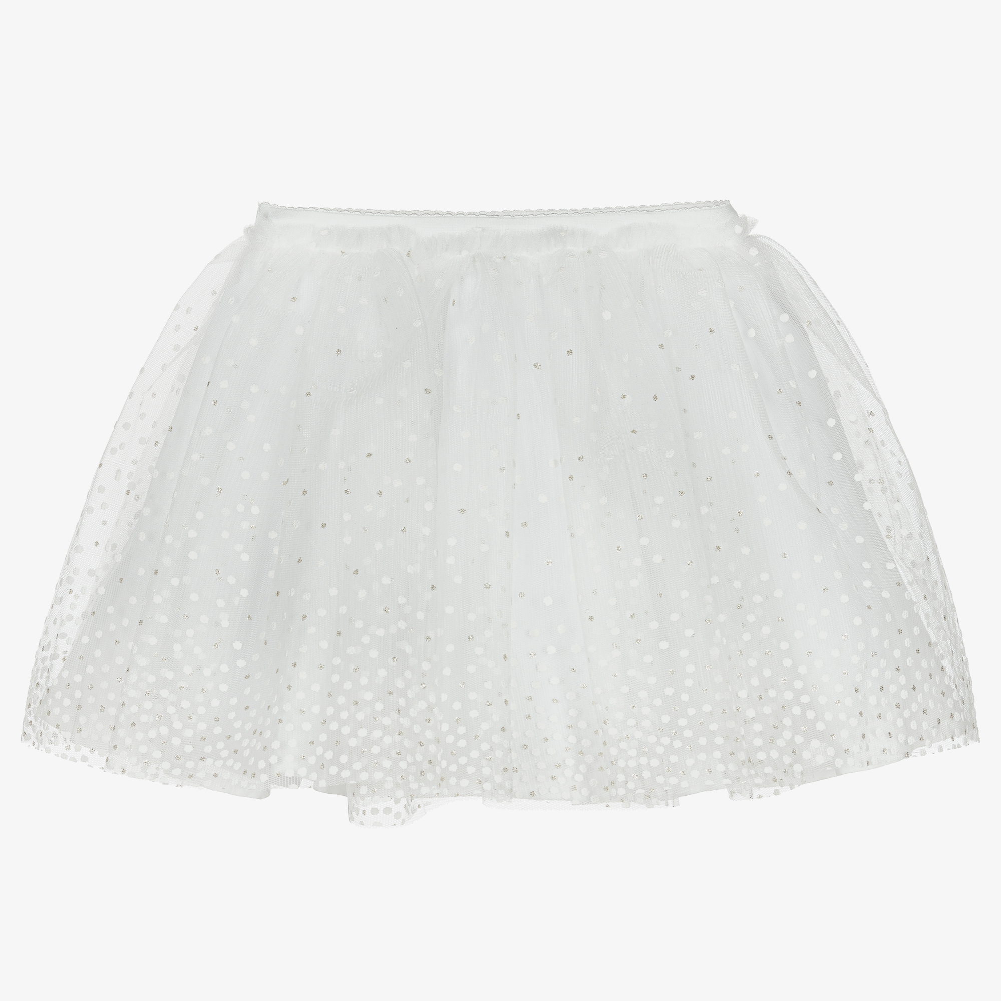 スカート DOT VOLUME TULLE SKIRT - WHITE A-line White Layered Tulle Skirt Women Custom Plus Size Dot