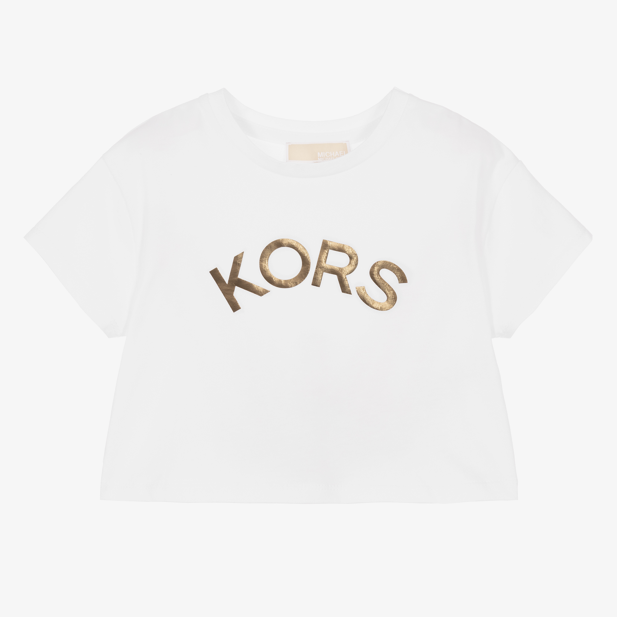 Michael Kors Kids Girls White Cotton Logo T Shirt