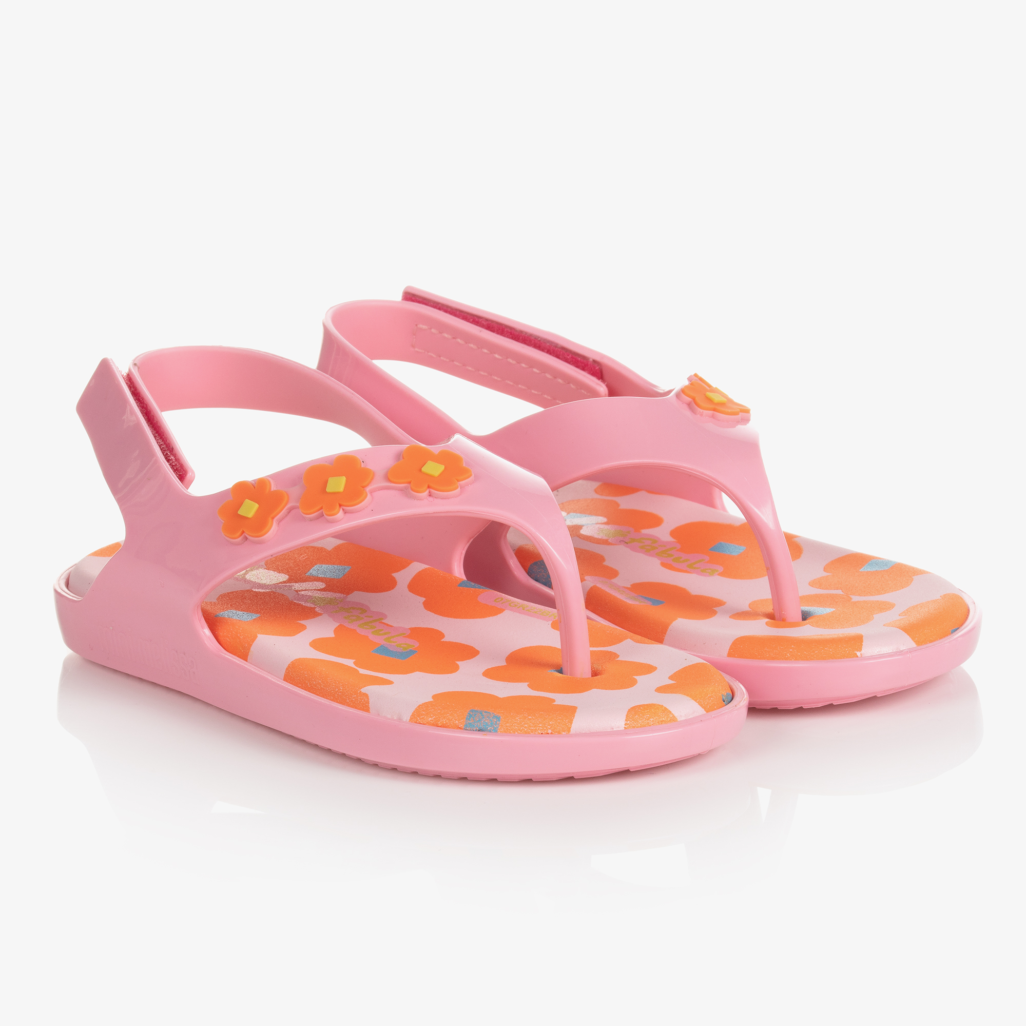 Mini Melissa Girls Pink Flowers Jelly Sandals Childrensalon Outlet