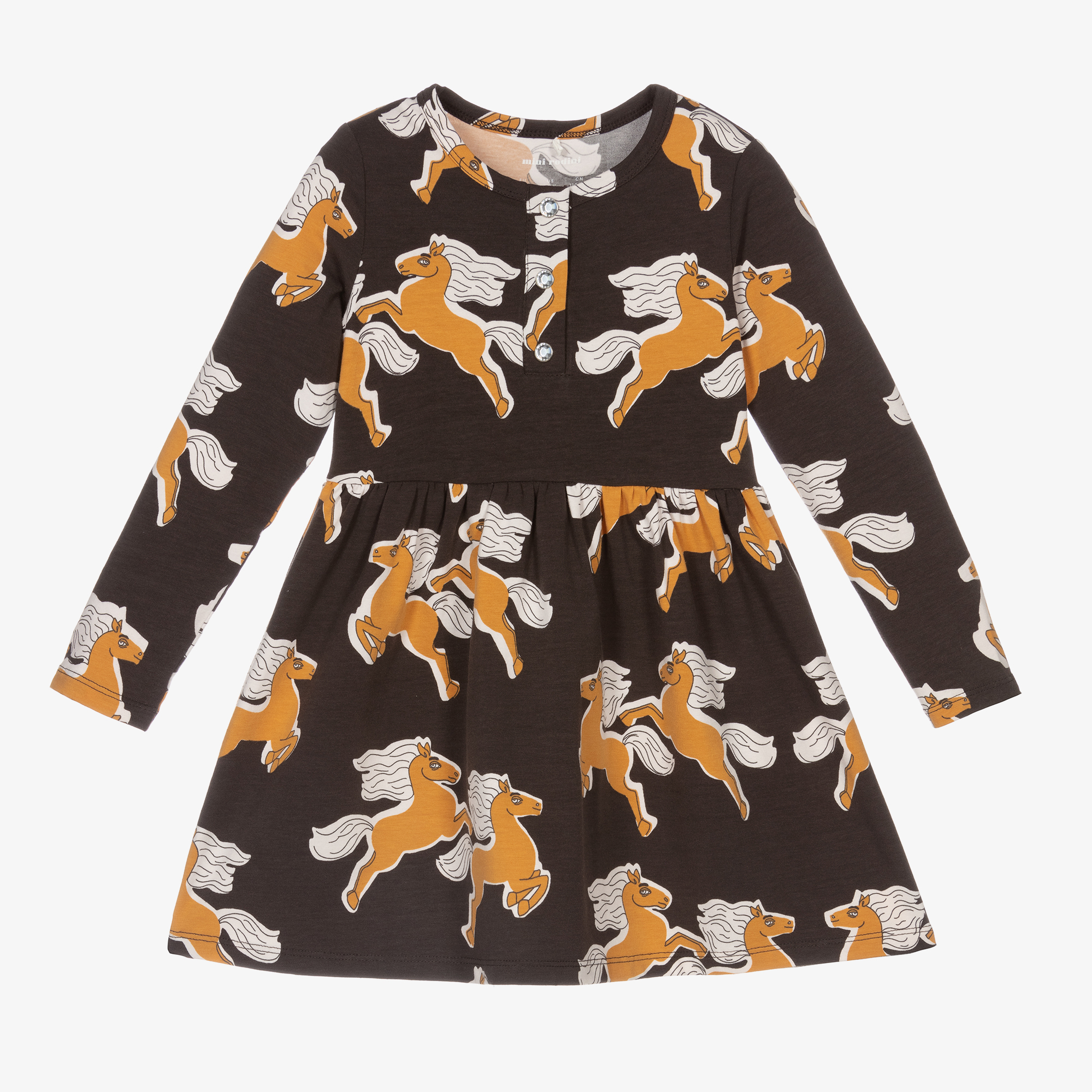 mini rodini horse dress Mini Rodini - Girls Black Horse Dress
