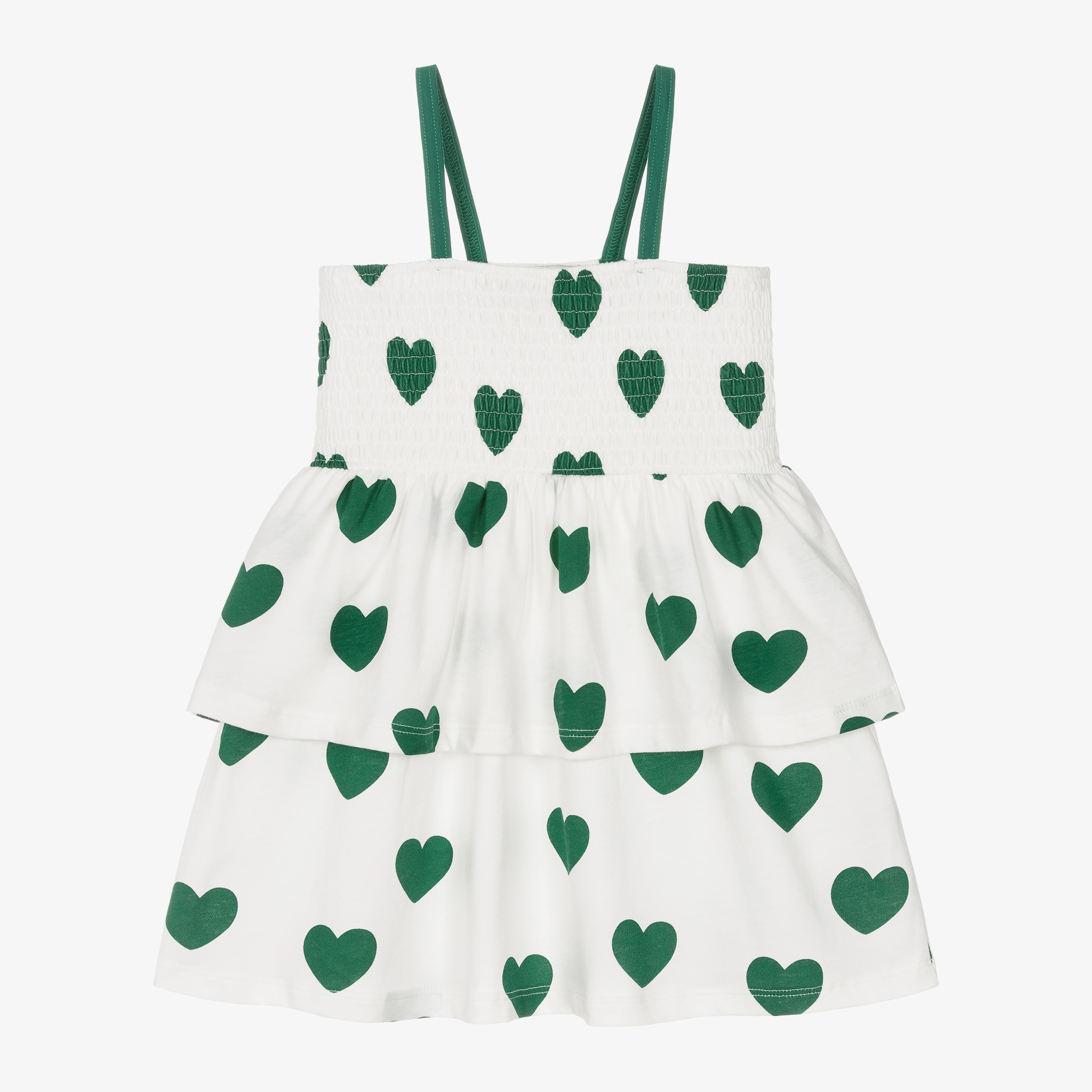 Mini Rodini - Girls Heart Print Cotton Dress | Childrensalon Outlet Mini Rodini - Girls Heart Print Cotton Dress | Childrensalon Outlet