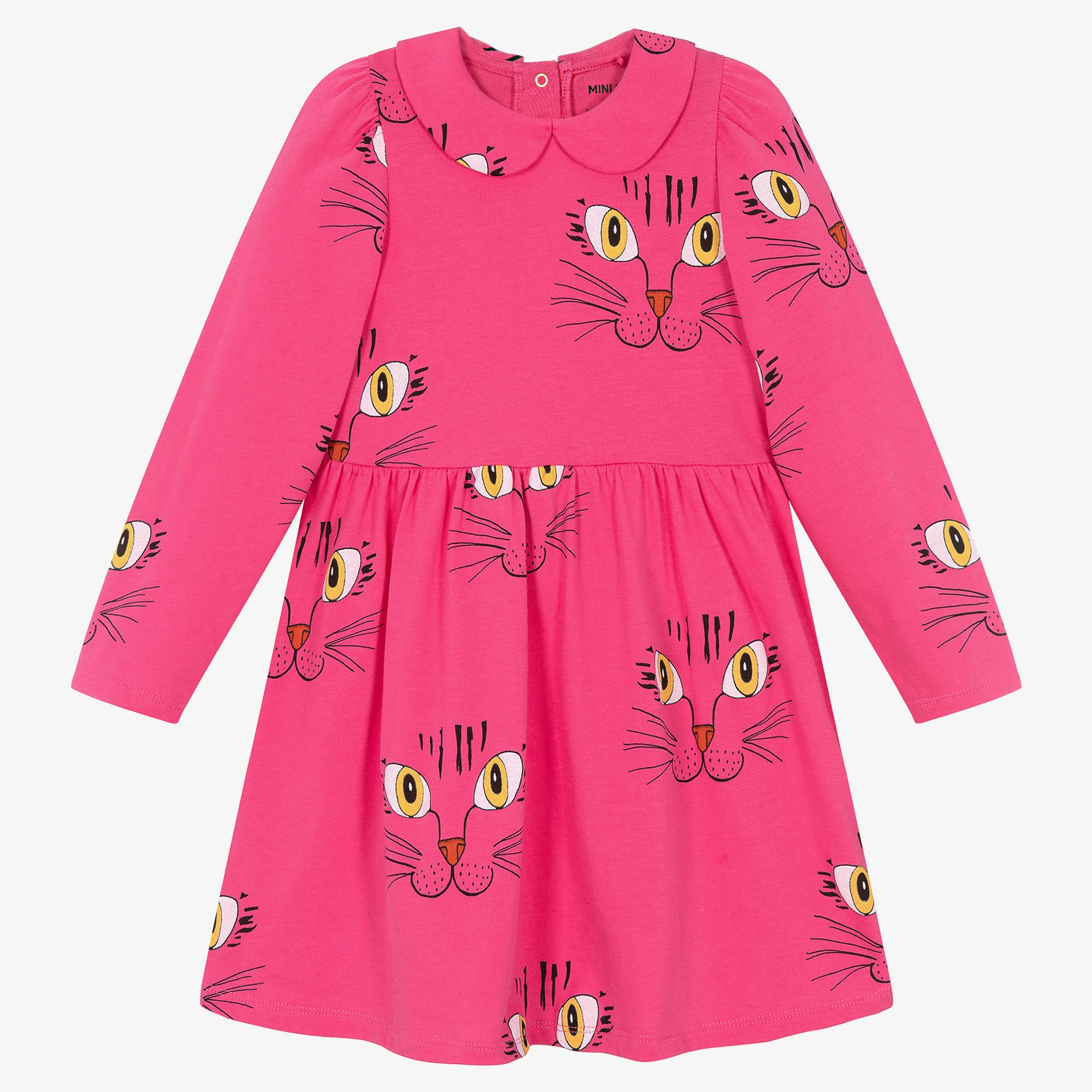 mini rodini cat dress Mini Rodini Girls Pink Organic Cotton Cat Dress