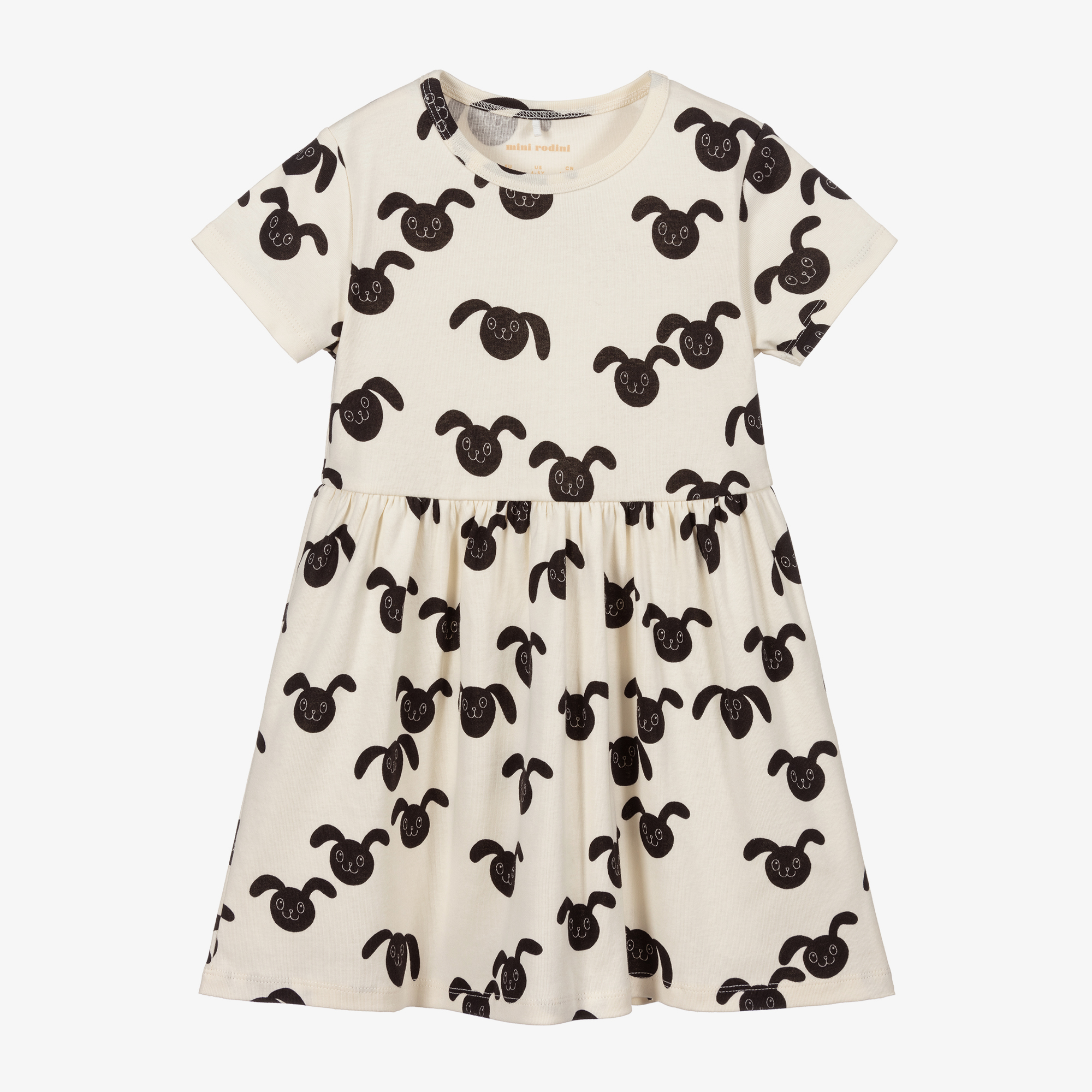 mini rodini rabbit dress MINI RODINI rabbit flared dress - dk blue