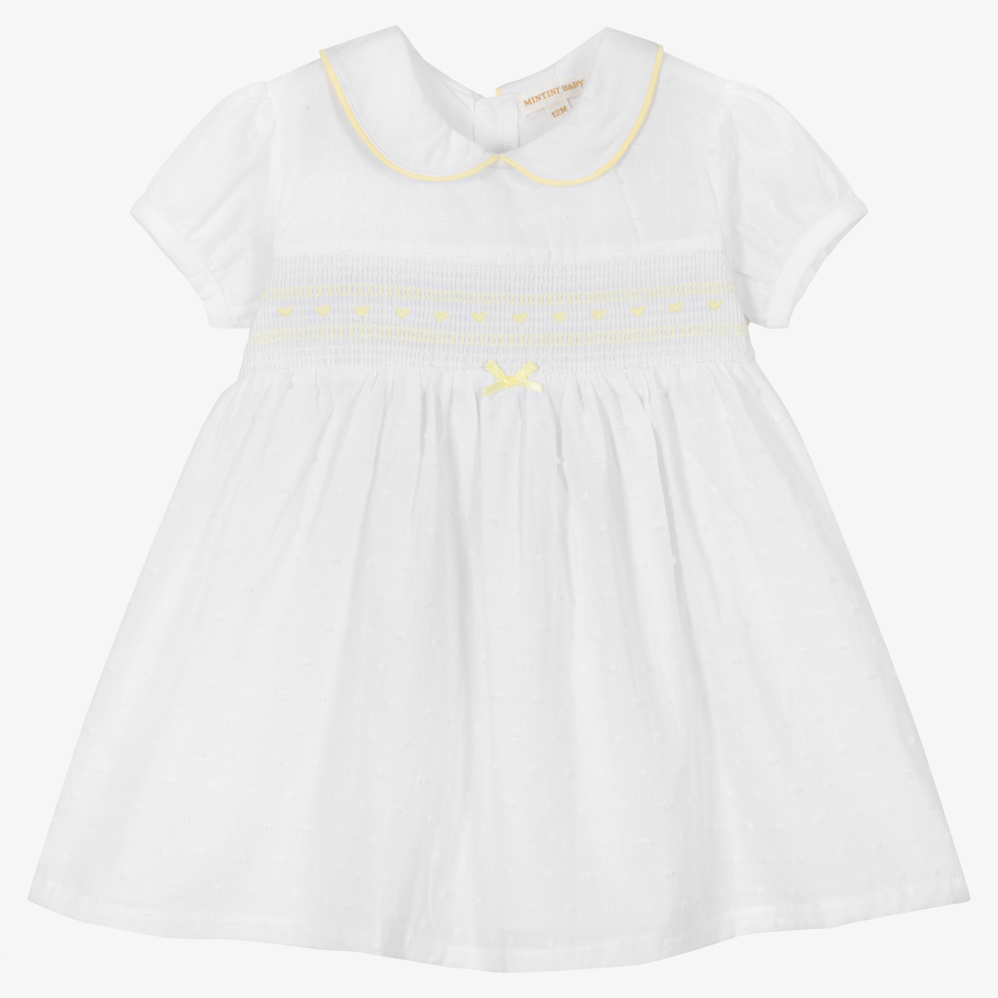 Girls white smock dress sales