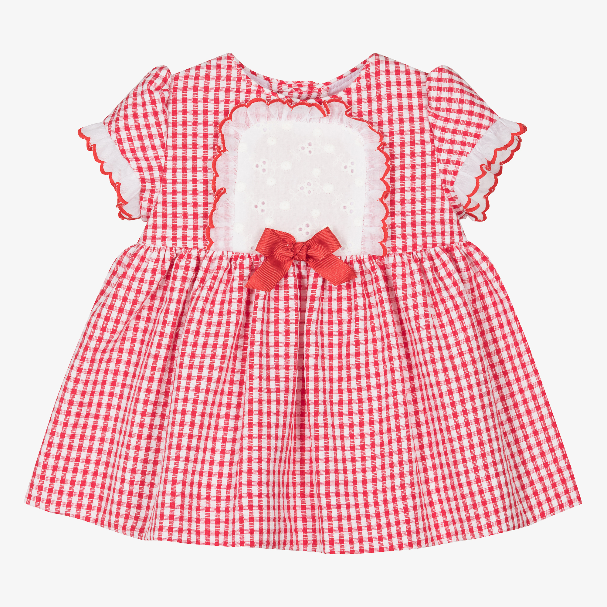 【ArimCloset】red check + red ribbon baby cotton dress miranda-baby-girls-red-gingham