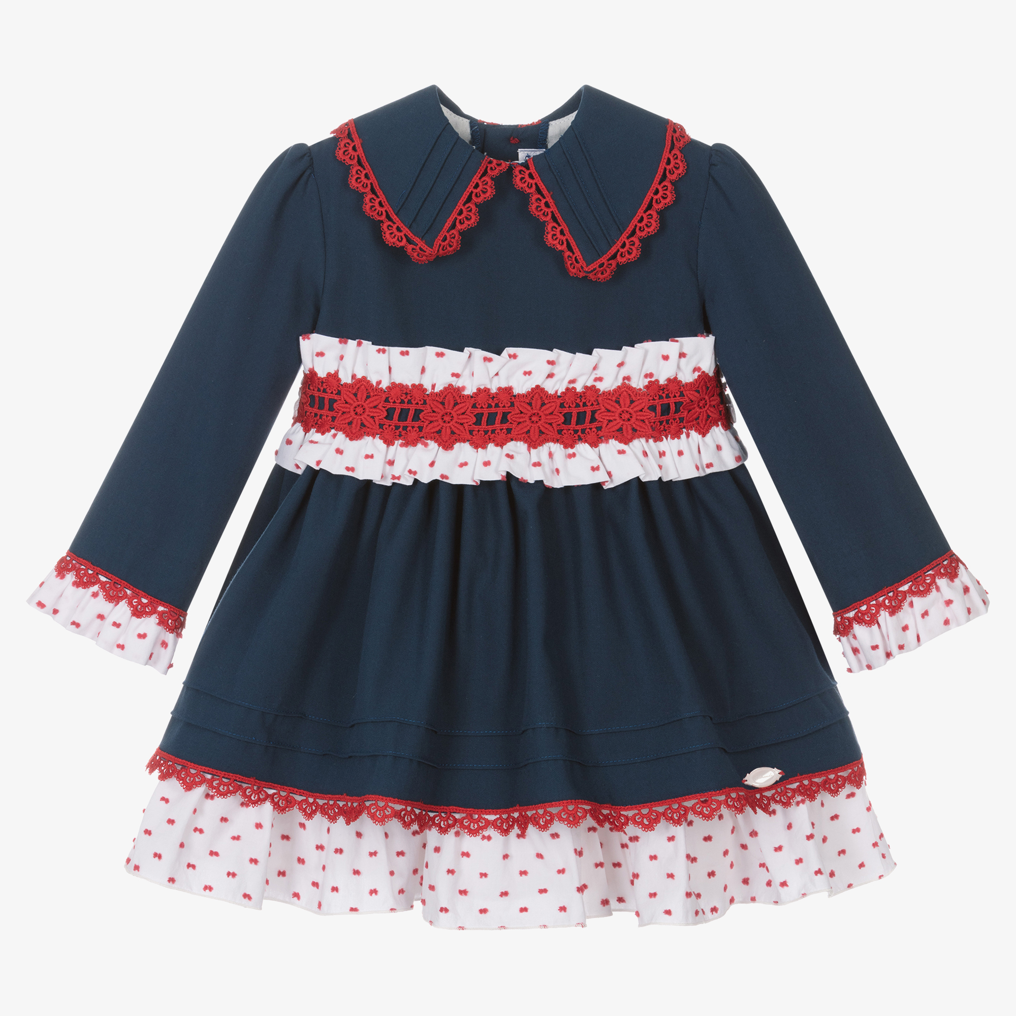 Miranda - Girls Navy Blue & White Dress | Childrensalon Outlet