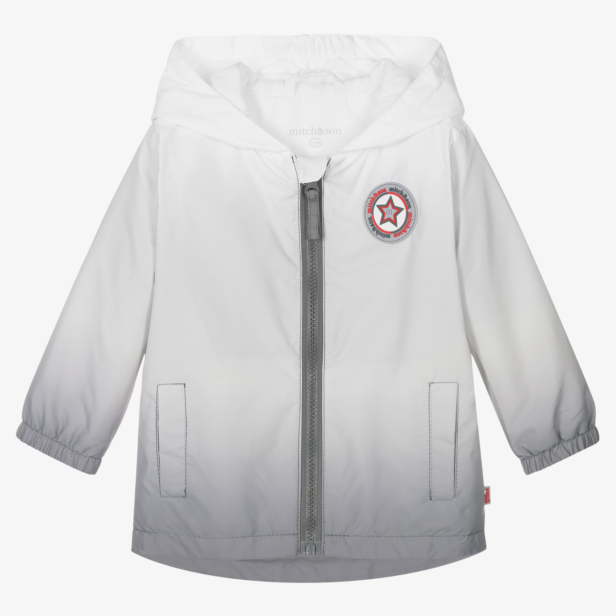 Mitch & Son - Boys Grey & White Ombré Windbreaker Jacket Mitch & Son - Boys Grey & White Ombré Windbreaker Jacket