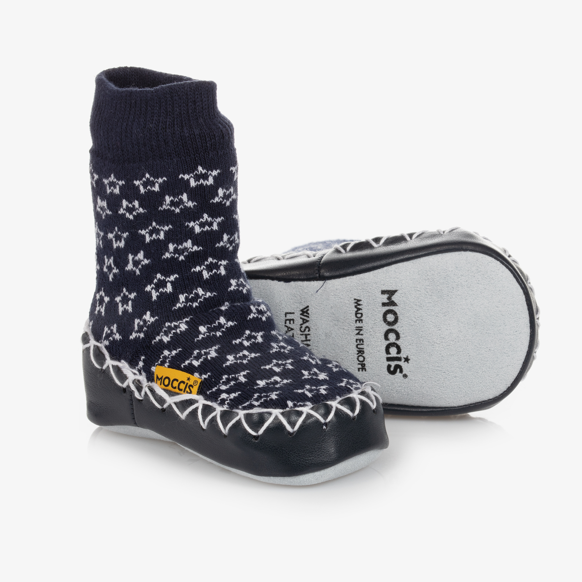 Moccis Navy Blue Stars Slipper Socks Childrensalon Outlet