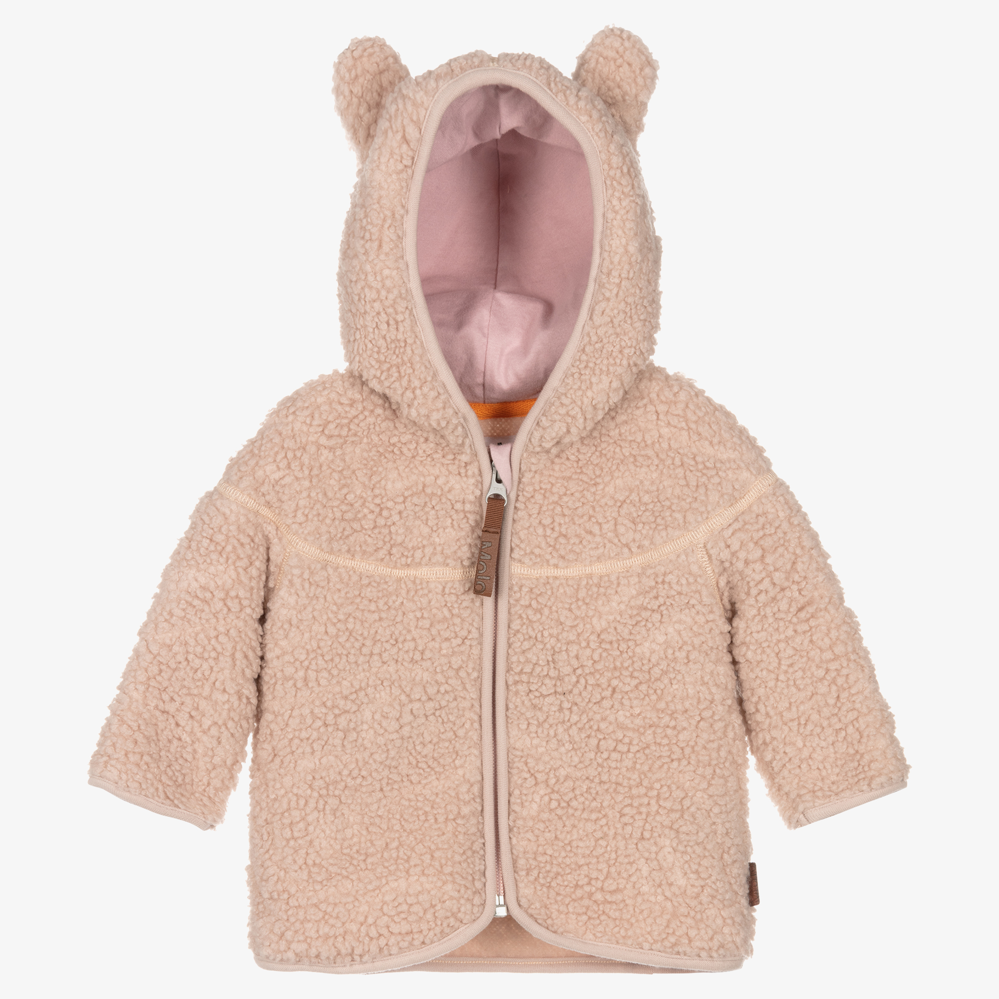 Molo - Girls Pink Teddy Fleece Jacket | Childrensalon Outlet