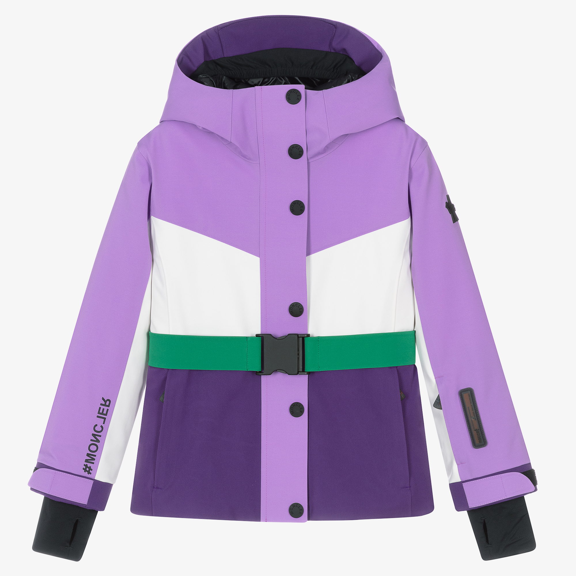 Moncler Enfant - Girls Purple Belted Ski Jacket | Childrensalon Outlet