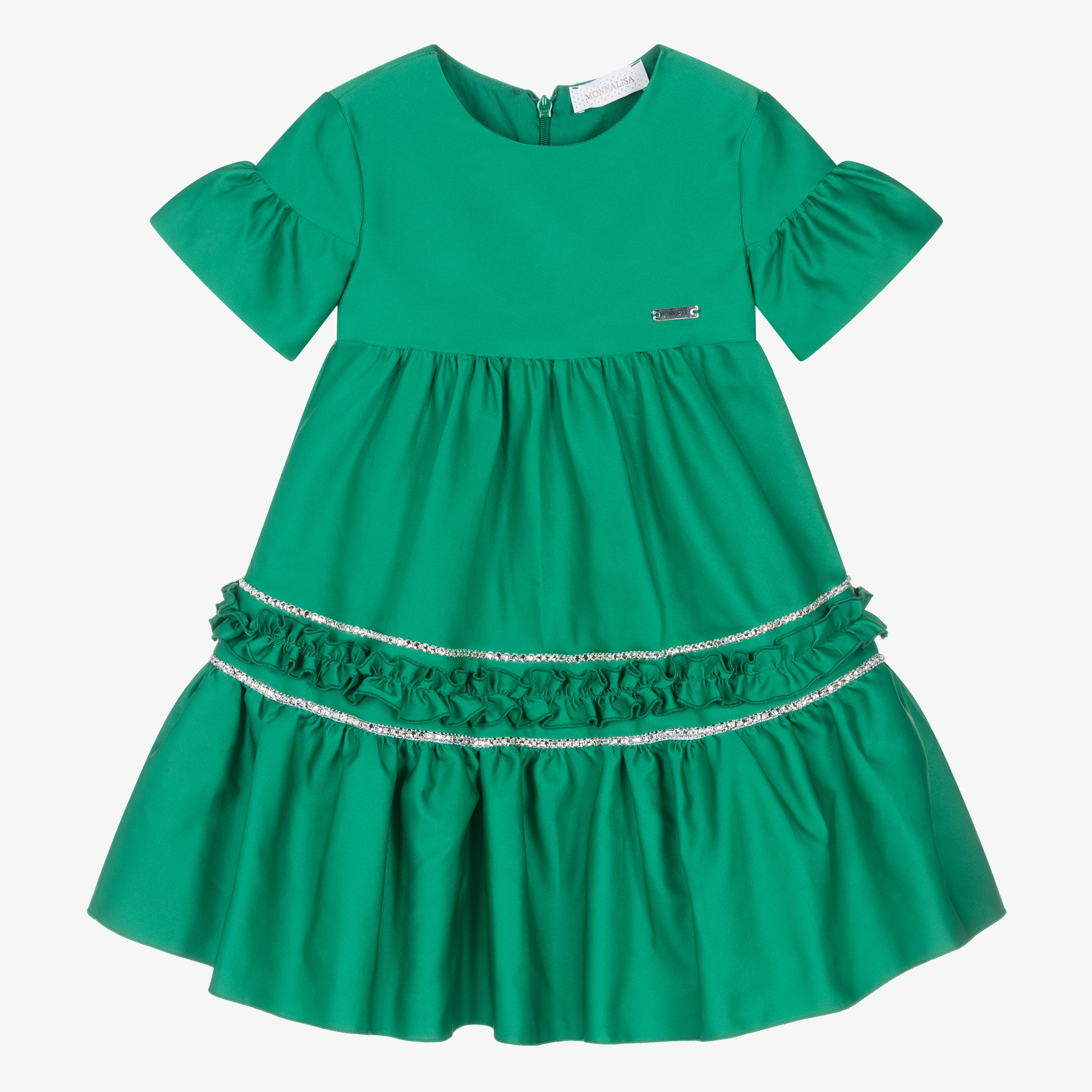 green dress outfit casual Diamante Bow Mini Dress SELF PORTRAIT Verde main image 0