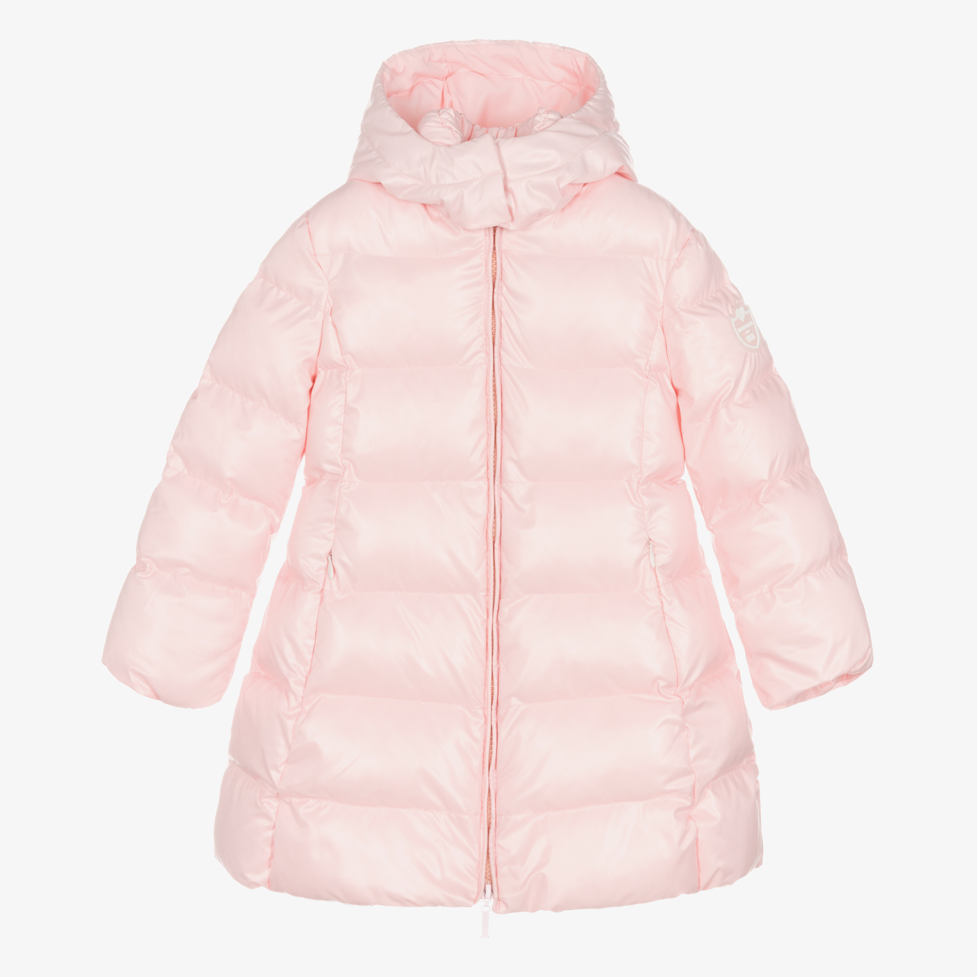 Monnalisa - Girls Pink Hooded Puffer Coat | Childrensalon Outlet