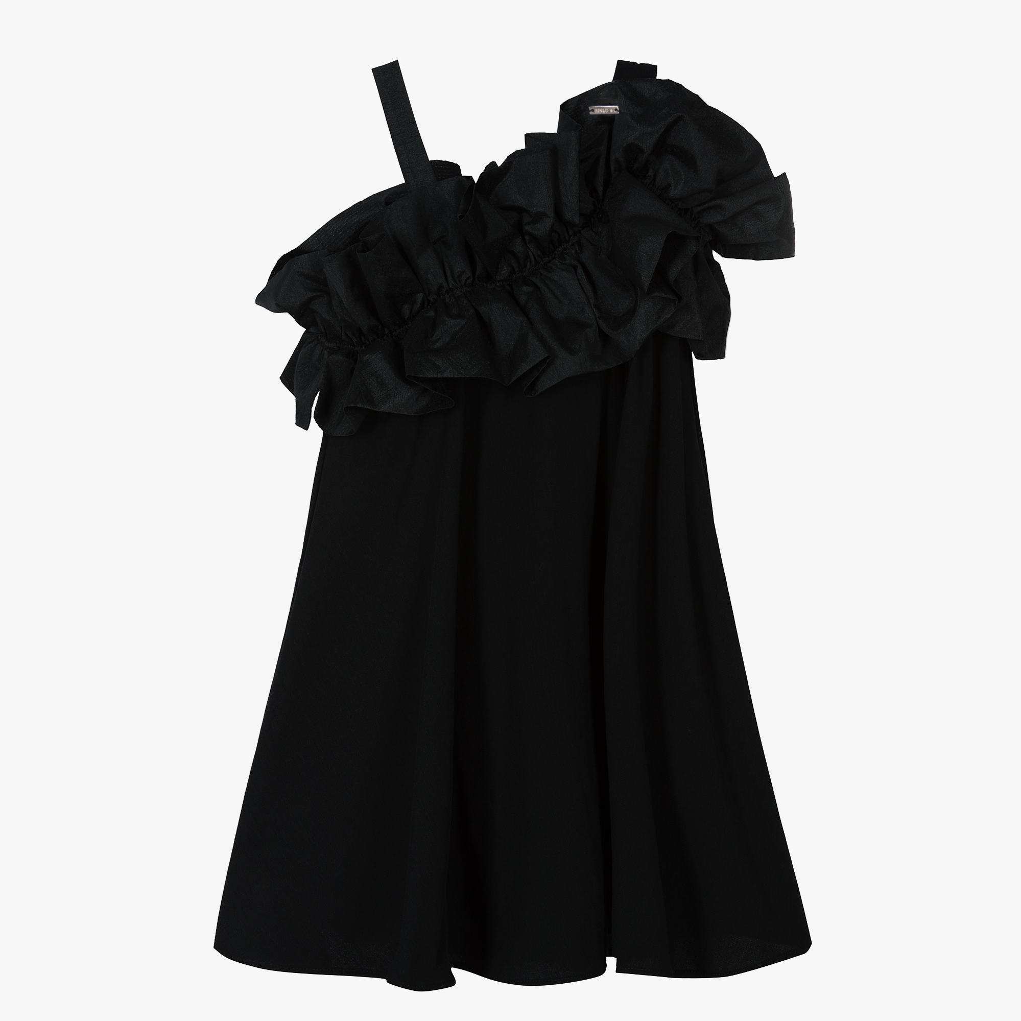 open lace back dress Ruffle Me Up One Shoulder Dress Black – Arna's Closet
