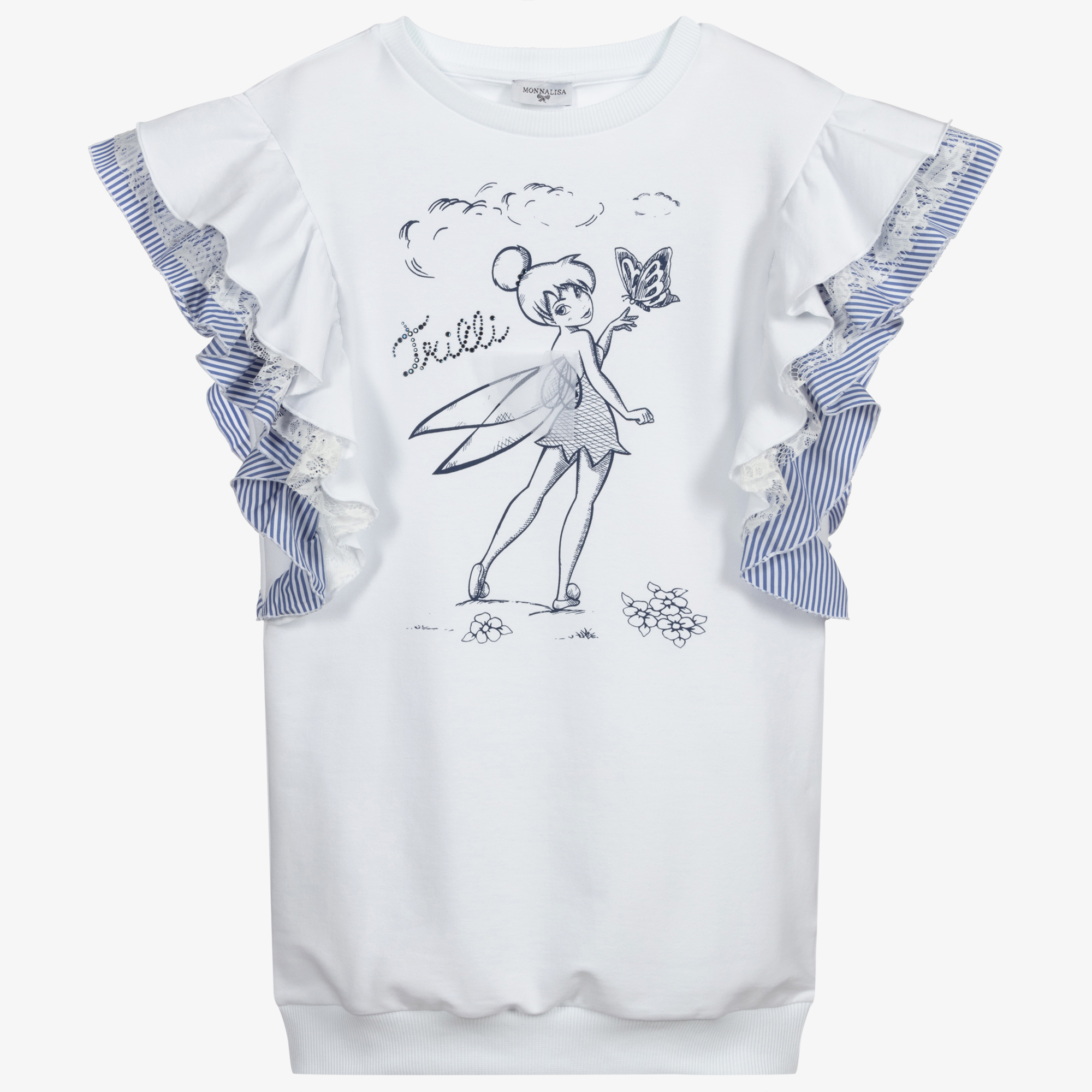 ★Monnalisa★Girls Tinker Bell コットンディズニーTシャツ monnalisa-teen-white-
