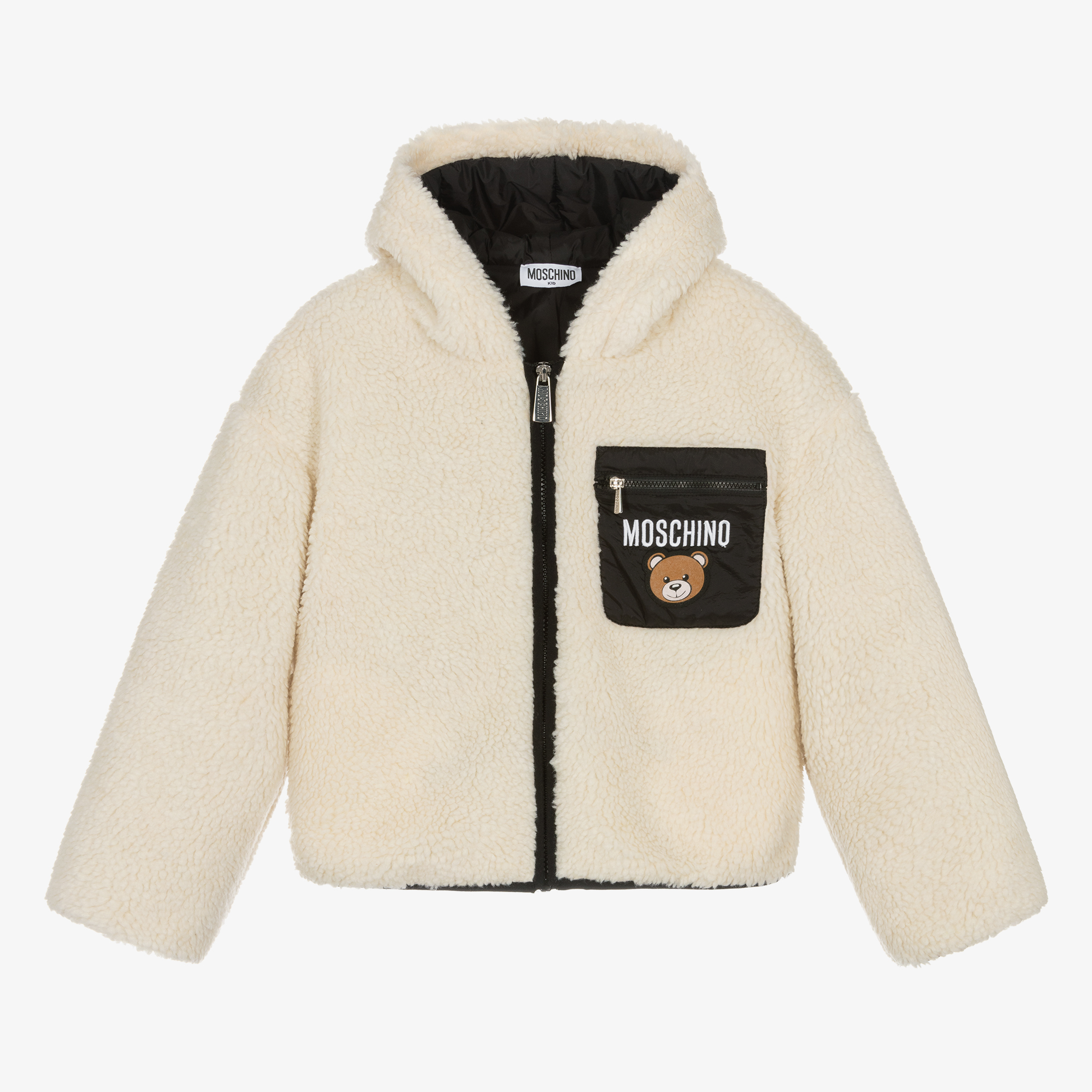 Moschino Kid-Teen - Ivory Sherpa Fleece Jacket | Childrensalon Outlet