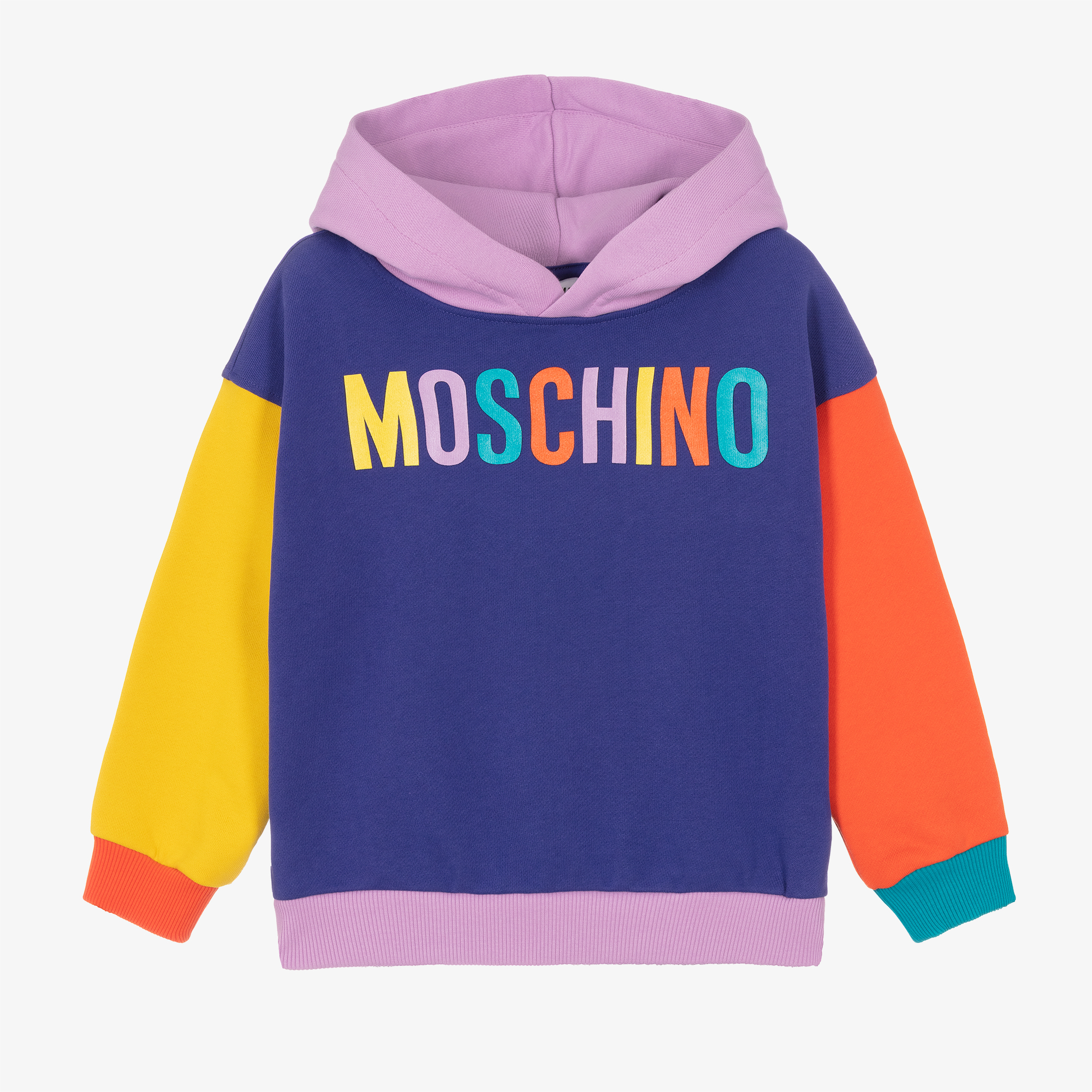 Moschino Kid Teen Purple Cotton Logo Hoodie