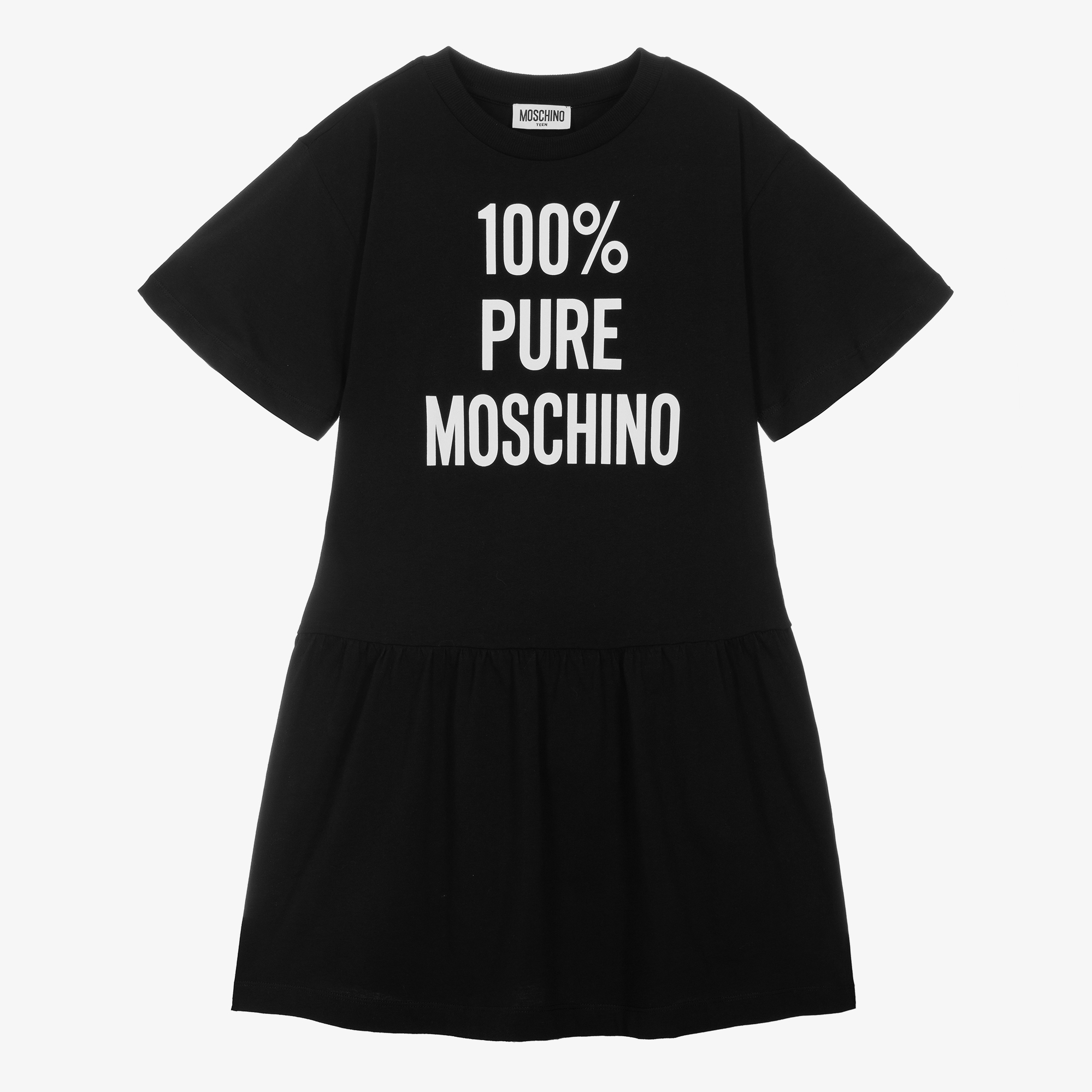 knee length dresses for ladies Love Moschino Tshirt Mini Lollipop Dress 2 White Short Sleeve Cotton (IT38)