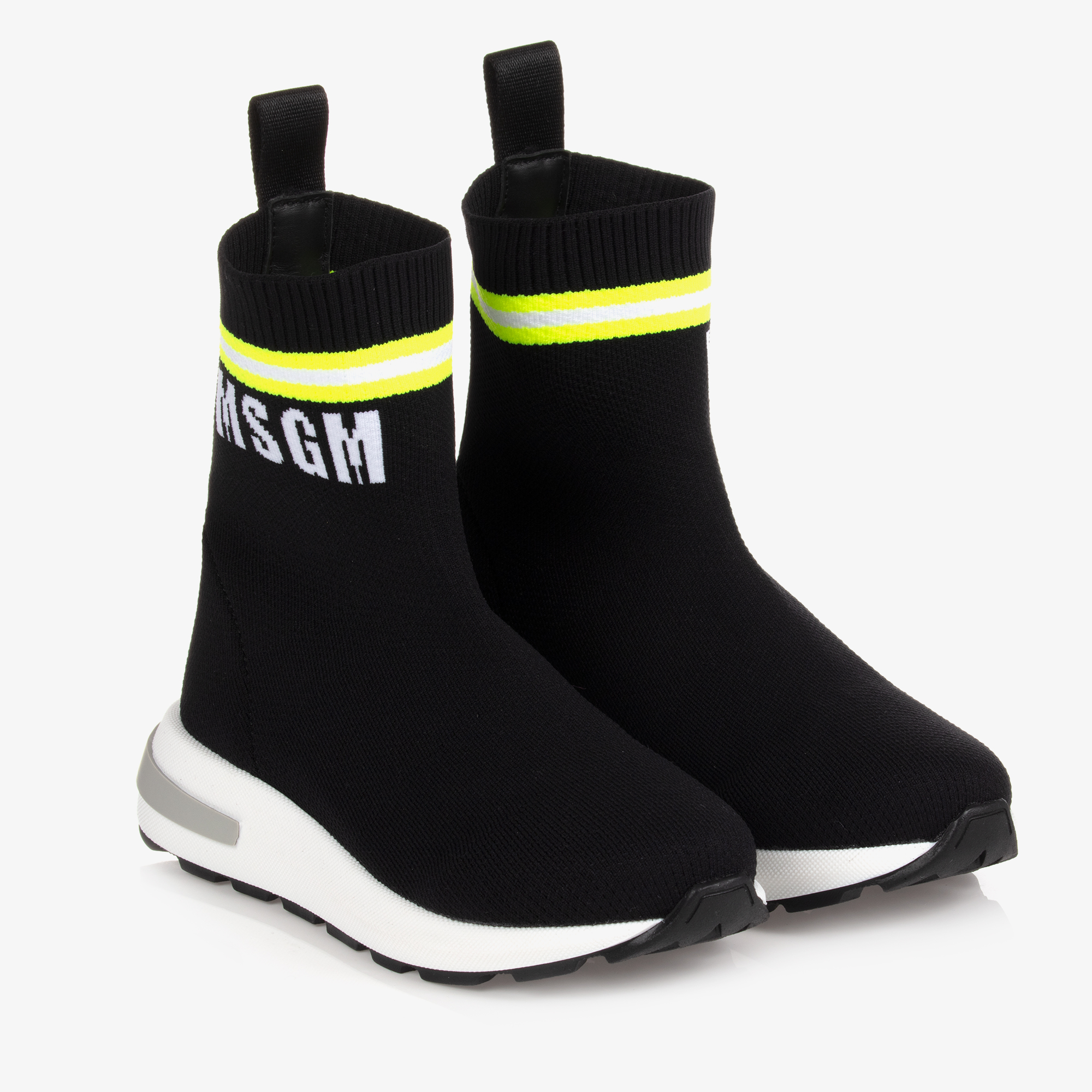 MSGM Black Logo Sock Trainers