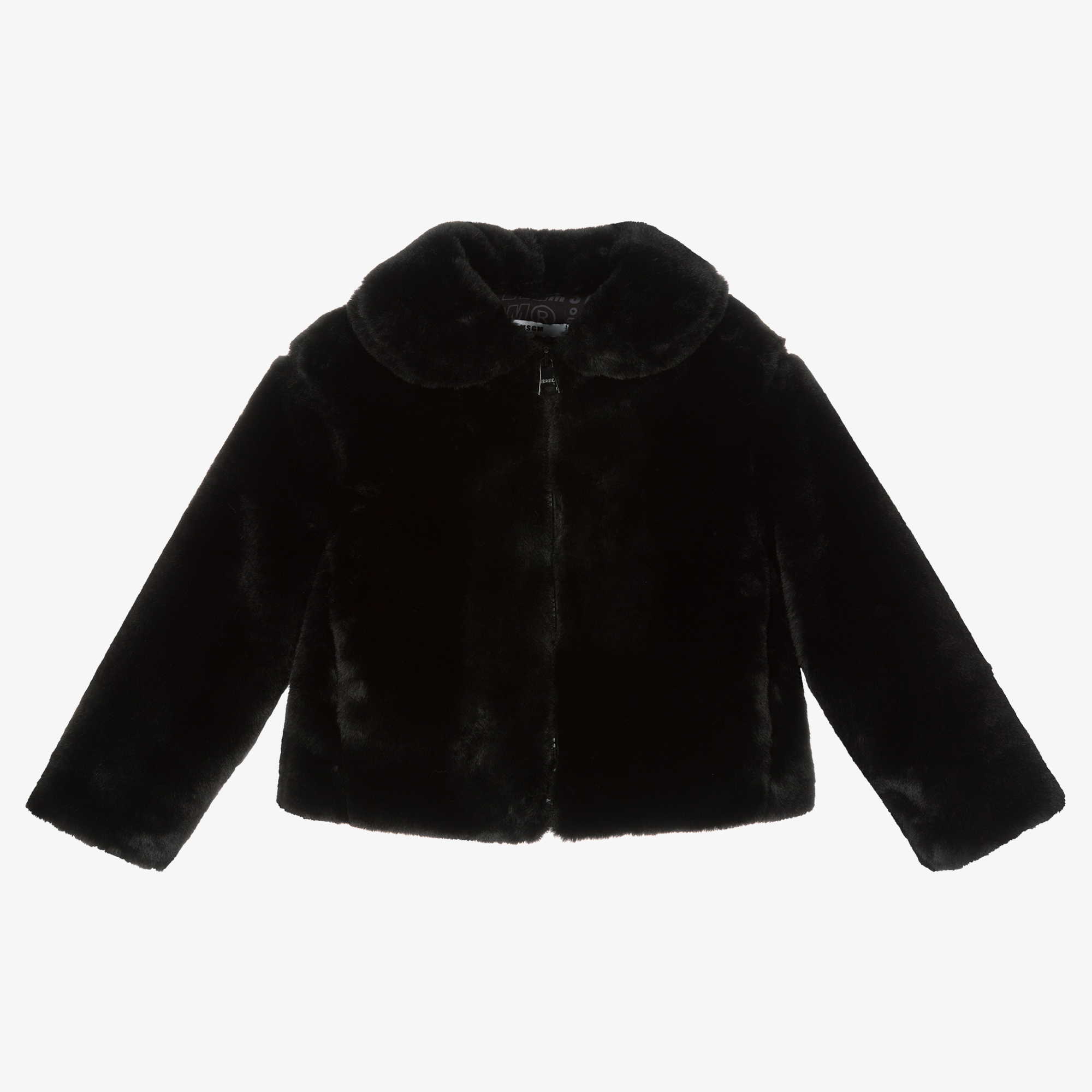 Girls black faux fur jacket sale
