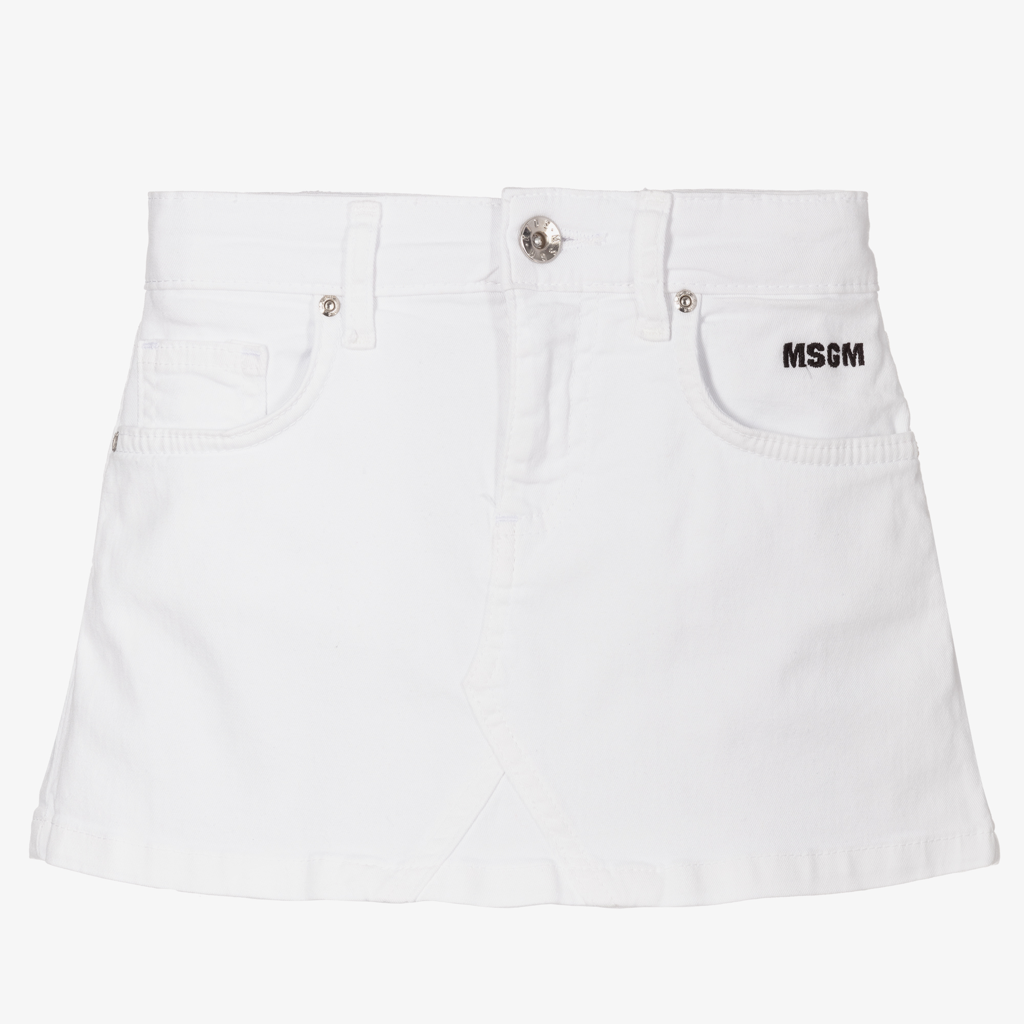Wholesale Girls White Contrast Thread Twill Skirt – Tradyl