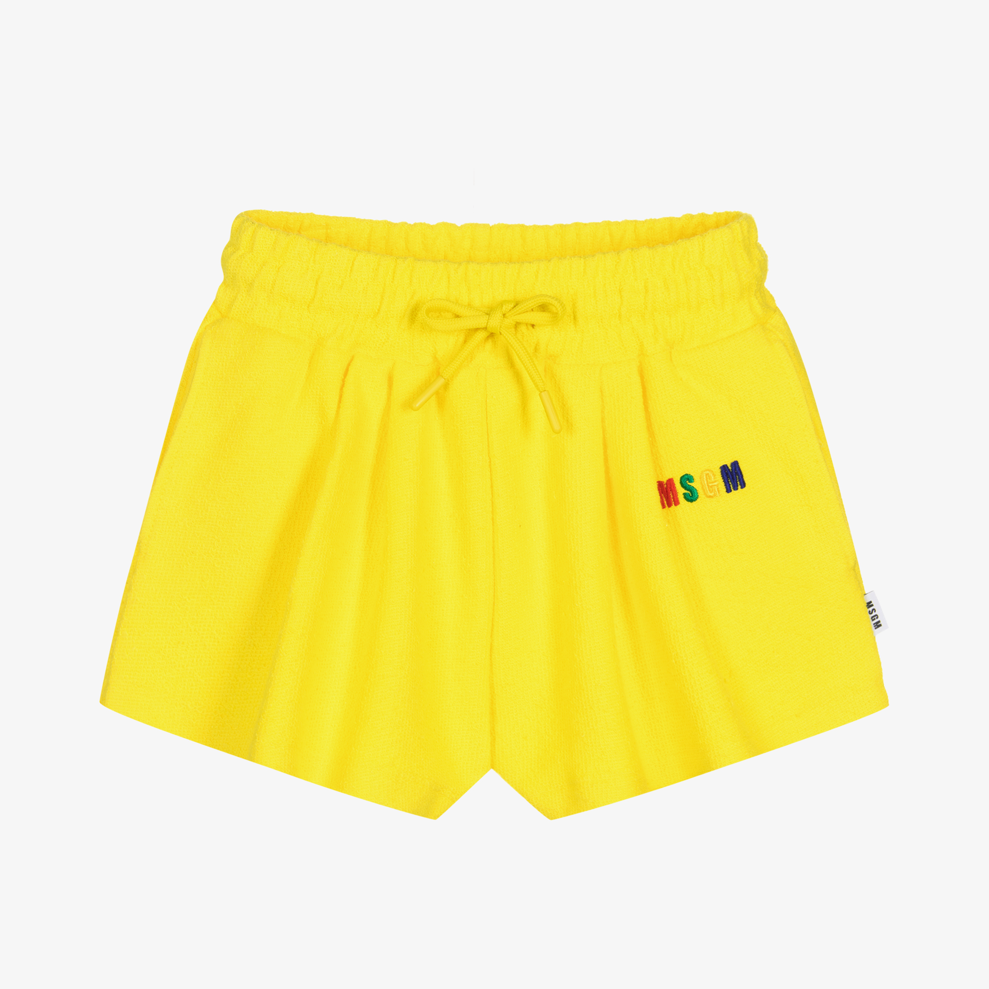 MSGM - Girls Yellow Logo Shorts | Childrensalon Outlet