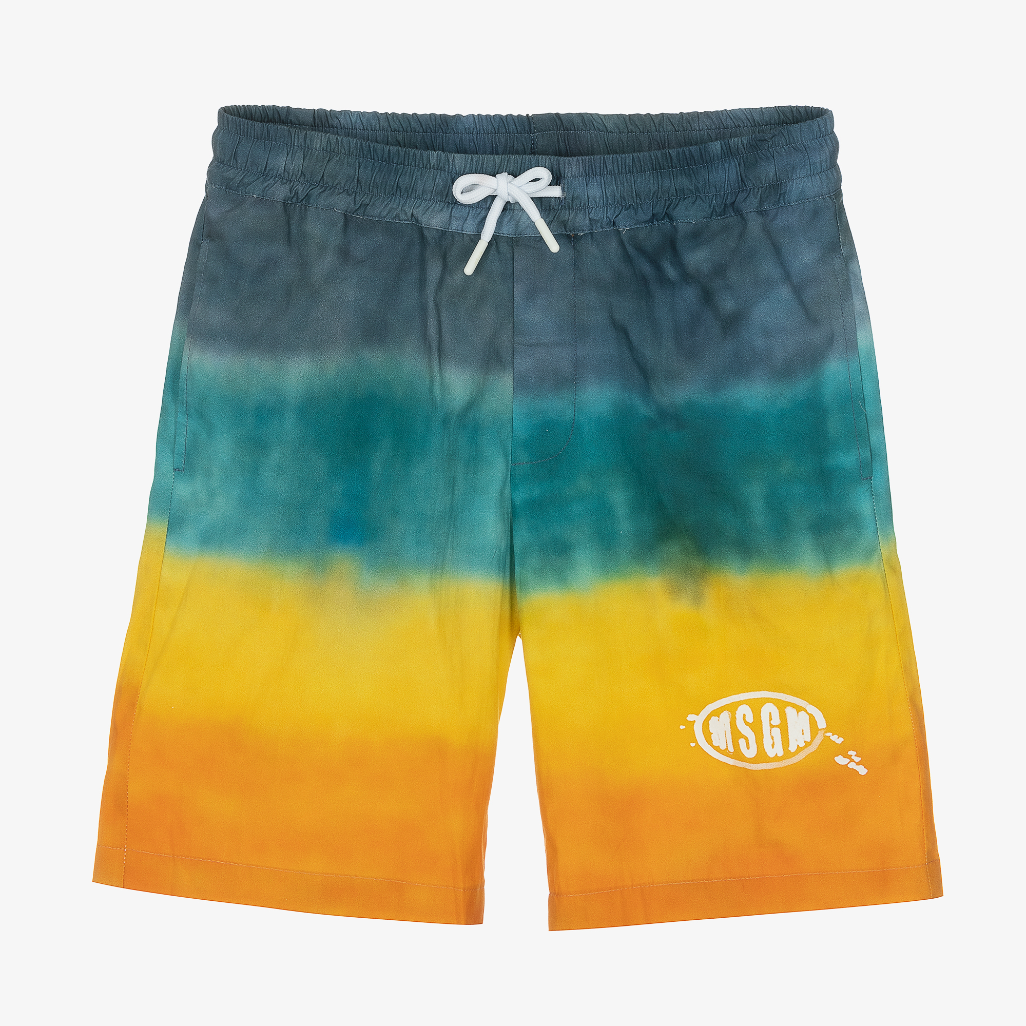 MSGM Teen Boys Cotton Tie-Dye Bermuda Shorts