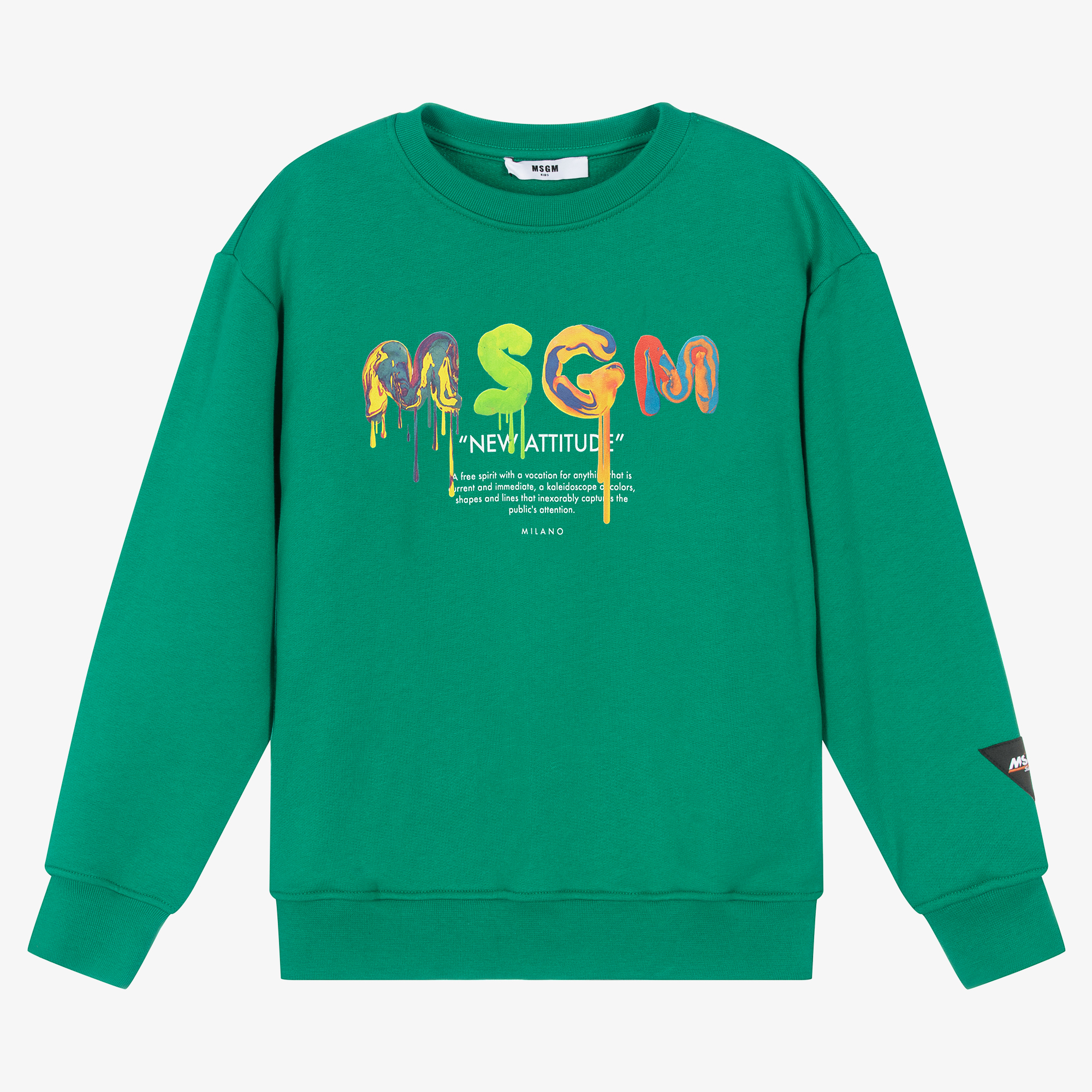 MSGM - Teen Boys Green Cotton Sweatshirt | Childrensalon Outlet