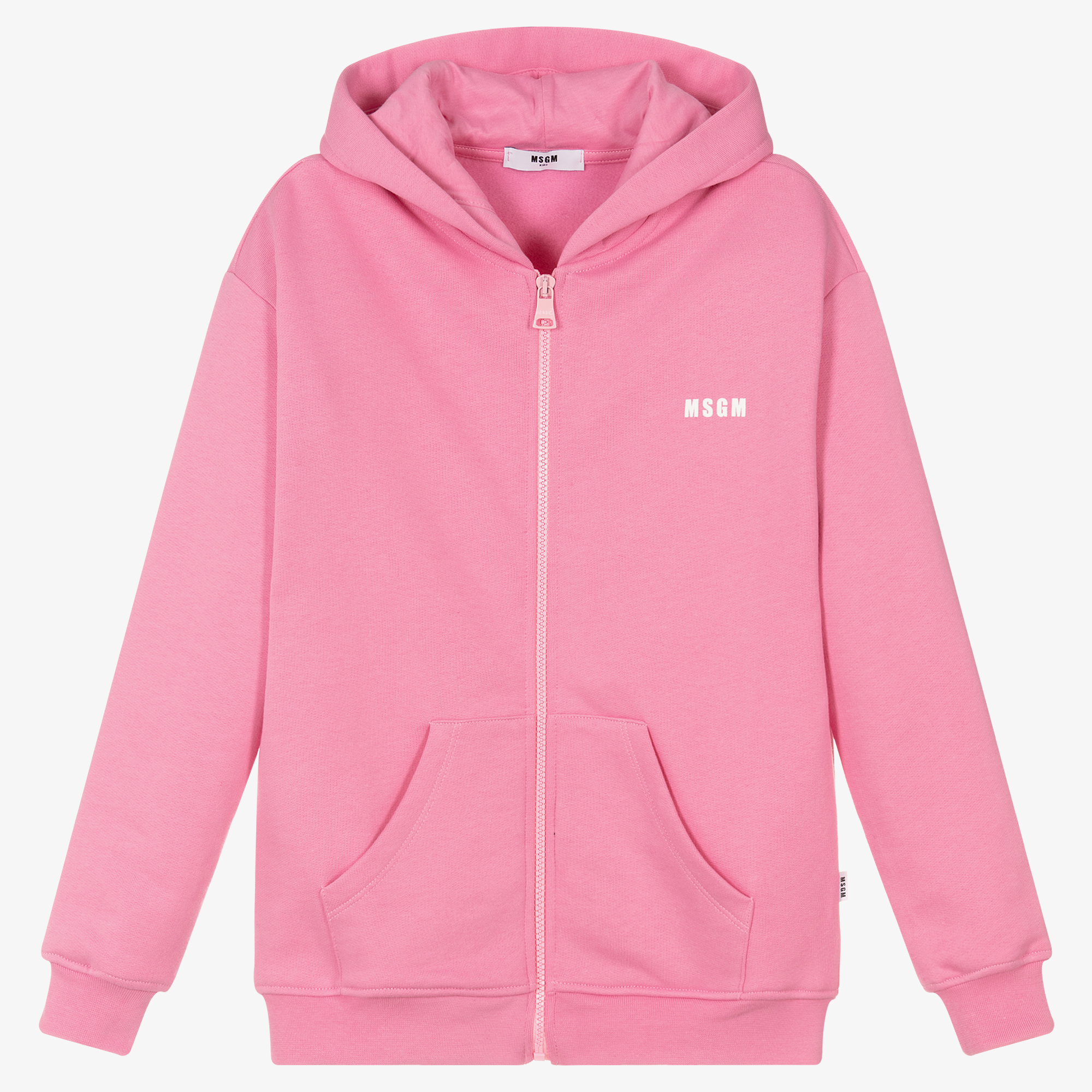 MSGM - Teen Pink Logo Zip-Up Top | Childrensalon Outlet
