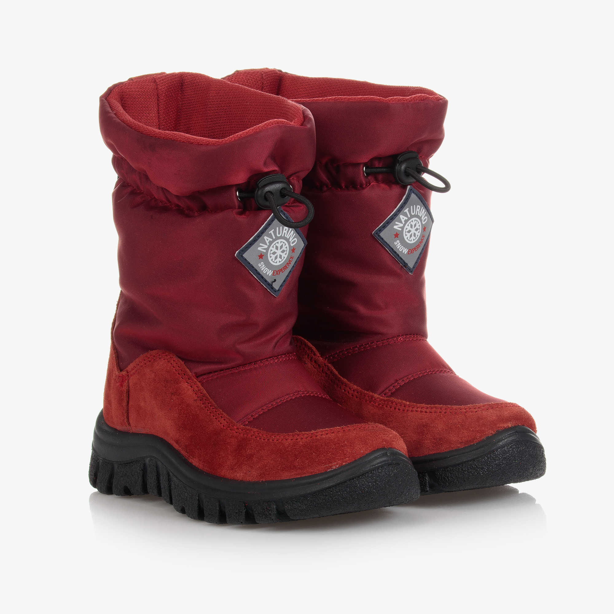Naturino - Красные зимние сапоги из нейлона и замши | Childrensalon Outlet