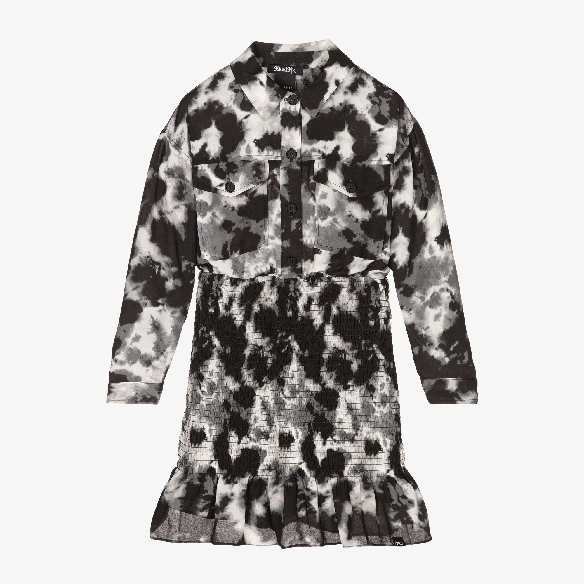 NIK&NIK - Black Tie Dye Chiffon Dress