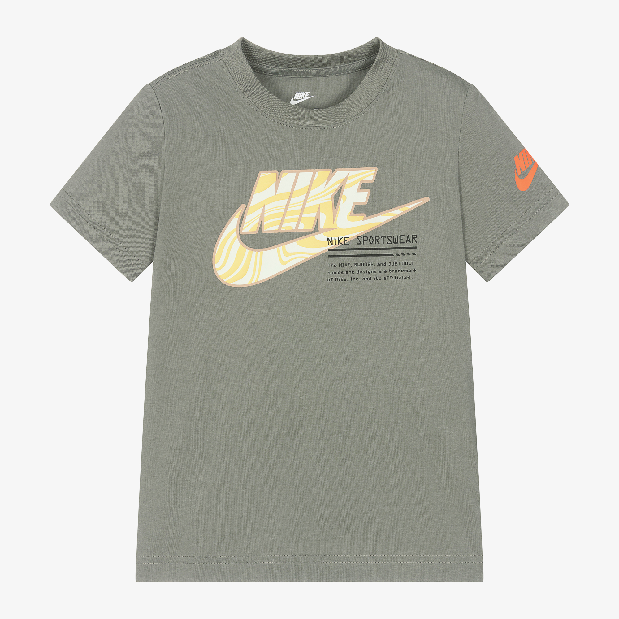 Nike - Boys Grey Cotton Swoosh T-Shirt | Childrensalon Outlet