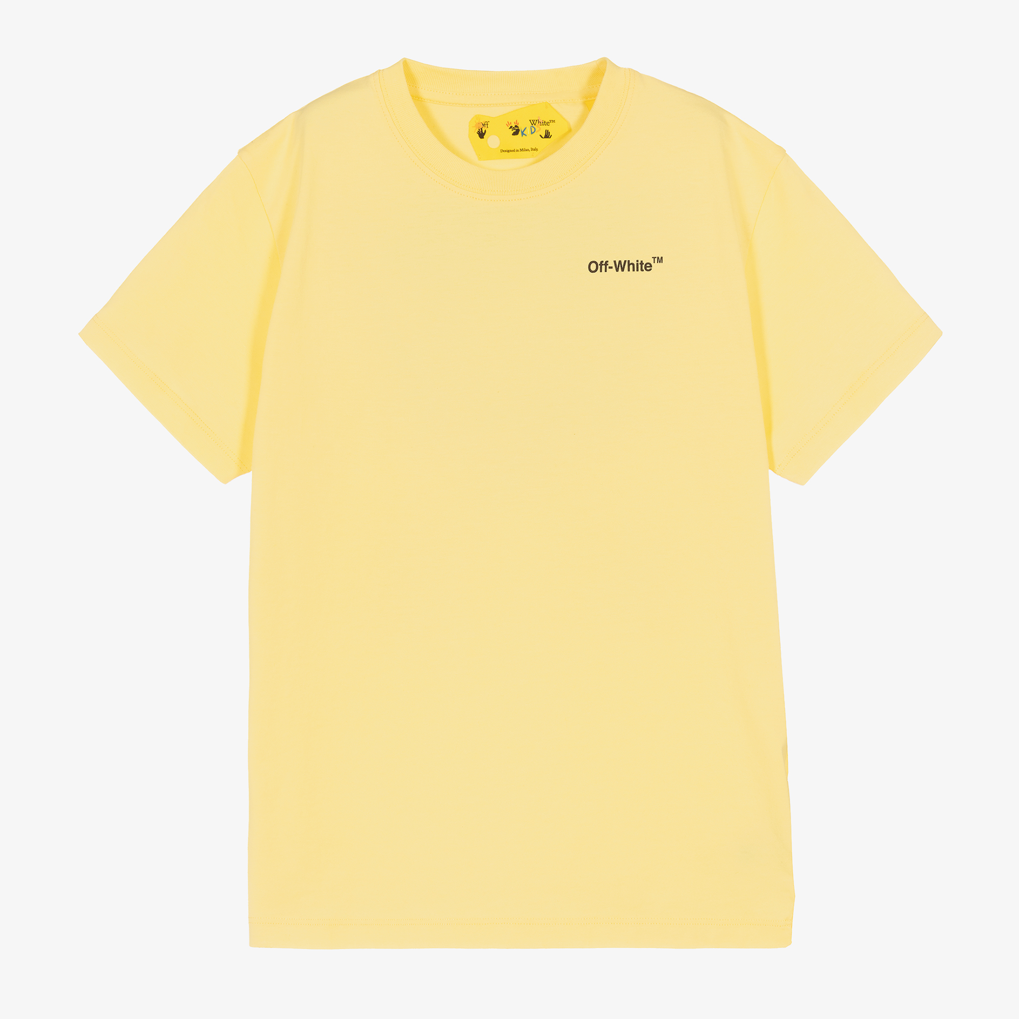 Off-White Cotton T-Shirt with Printed Logo