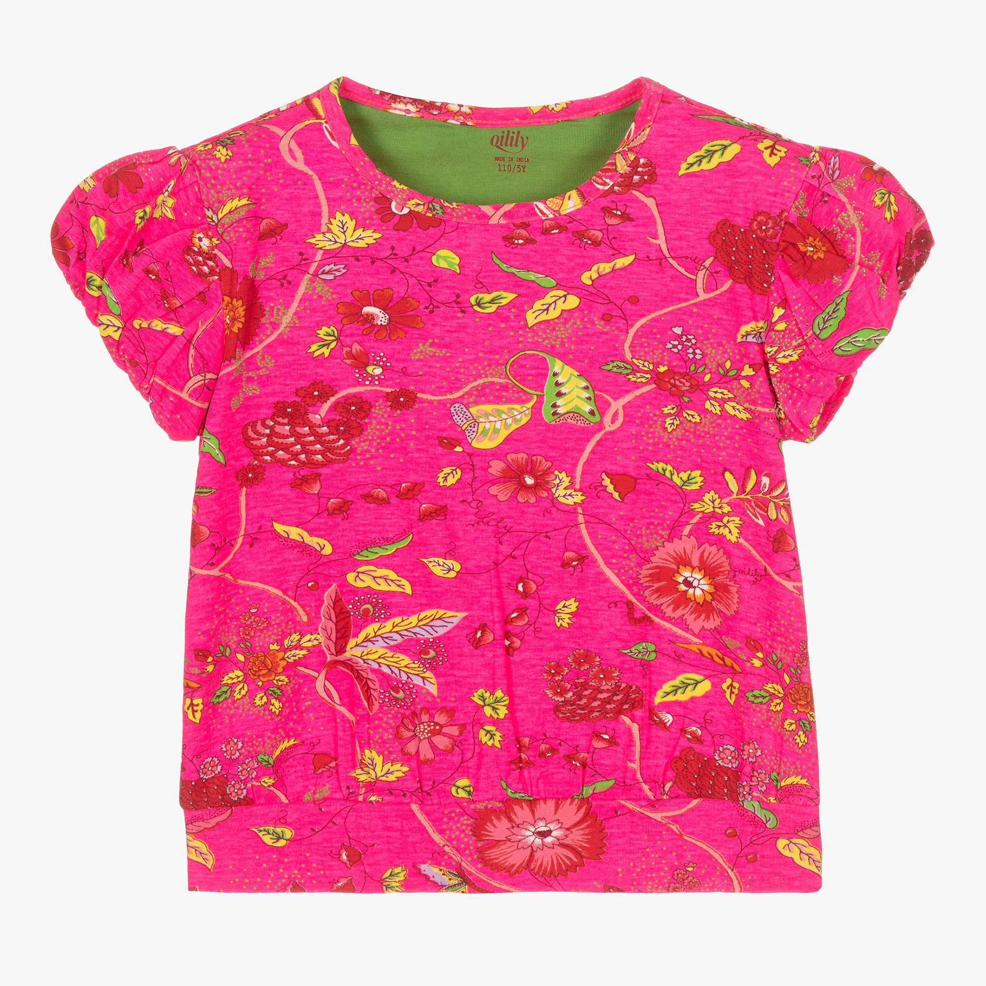 Oilily Girls Neon Pink Floral T-Shirt