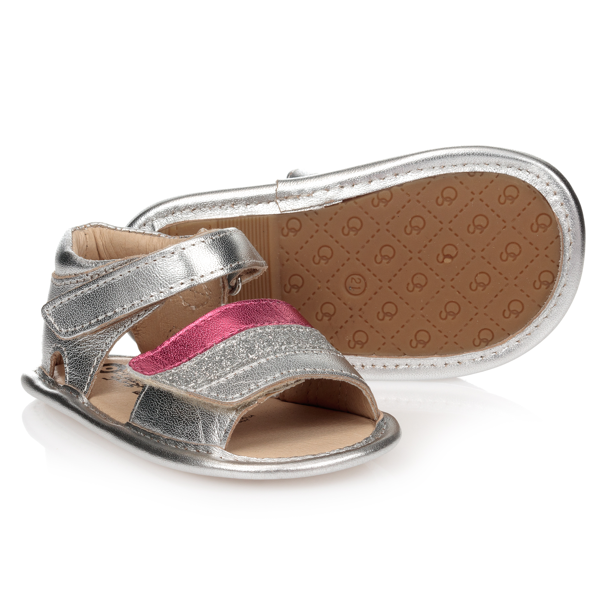 Silver baby sandals online