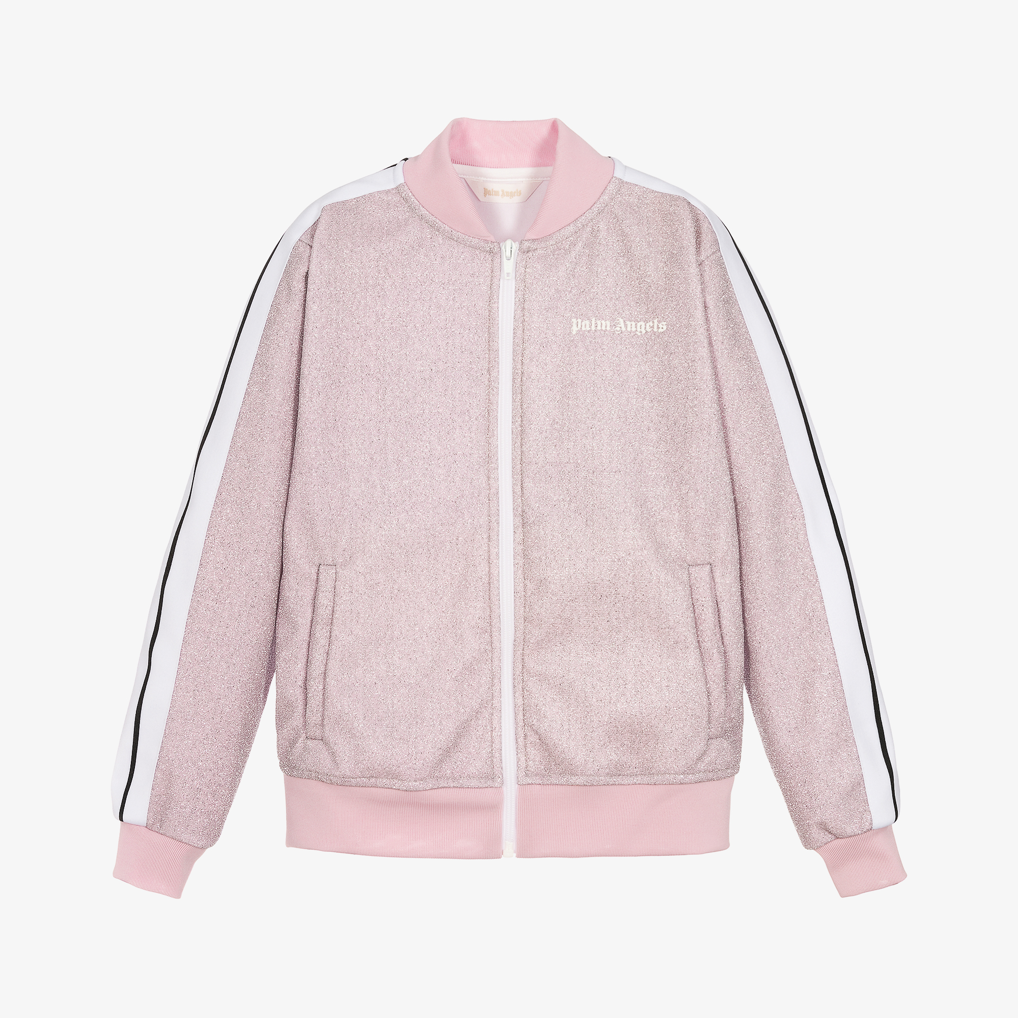 Palm Angels - Teen Girls Pink Lurex Track Top