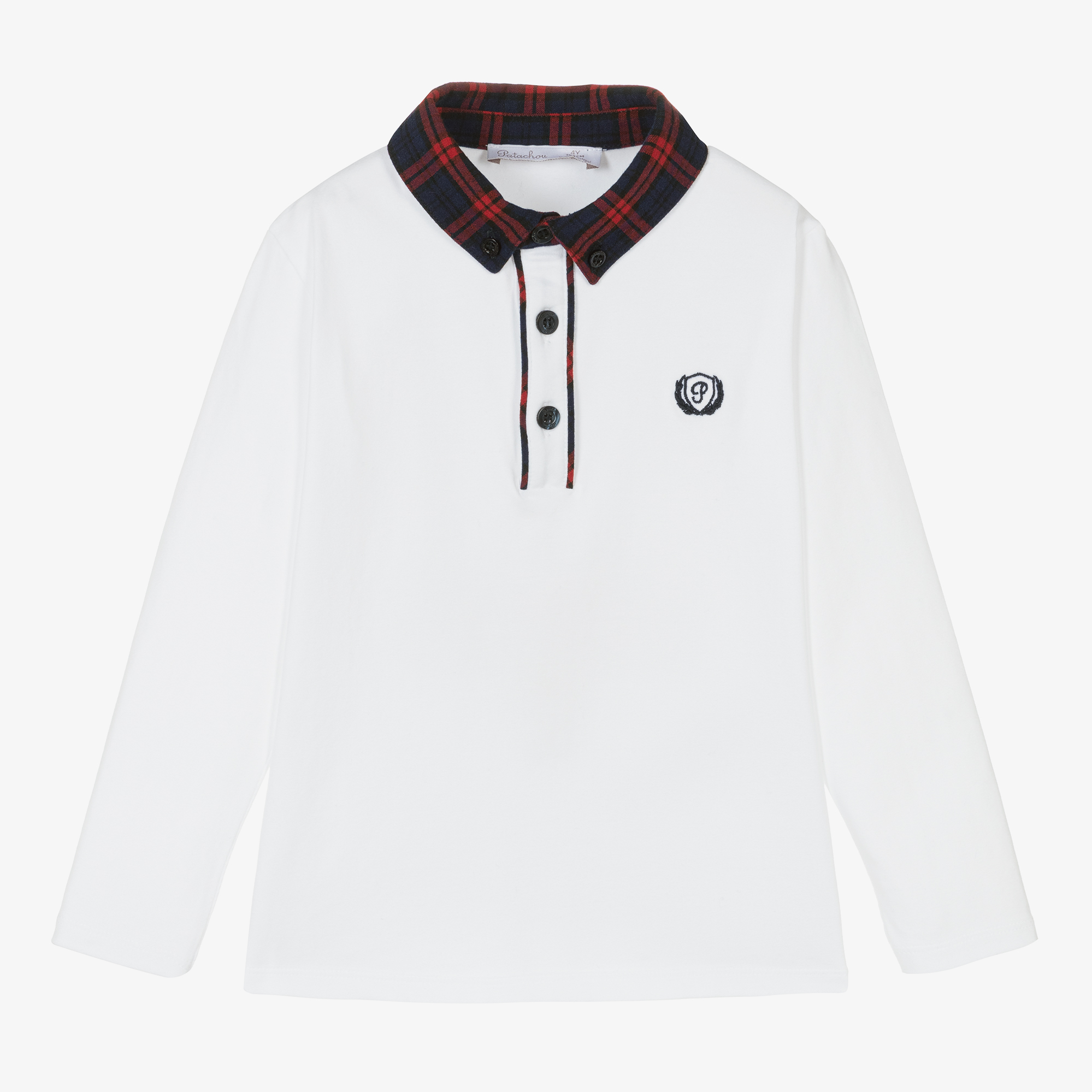 Patachou - Boys White Cotton Polo Shirt | Childrensalon Outlet