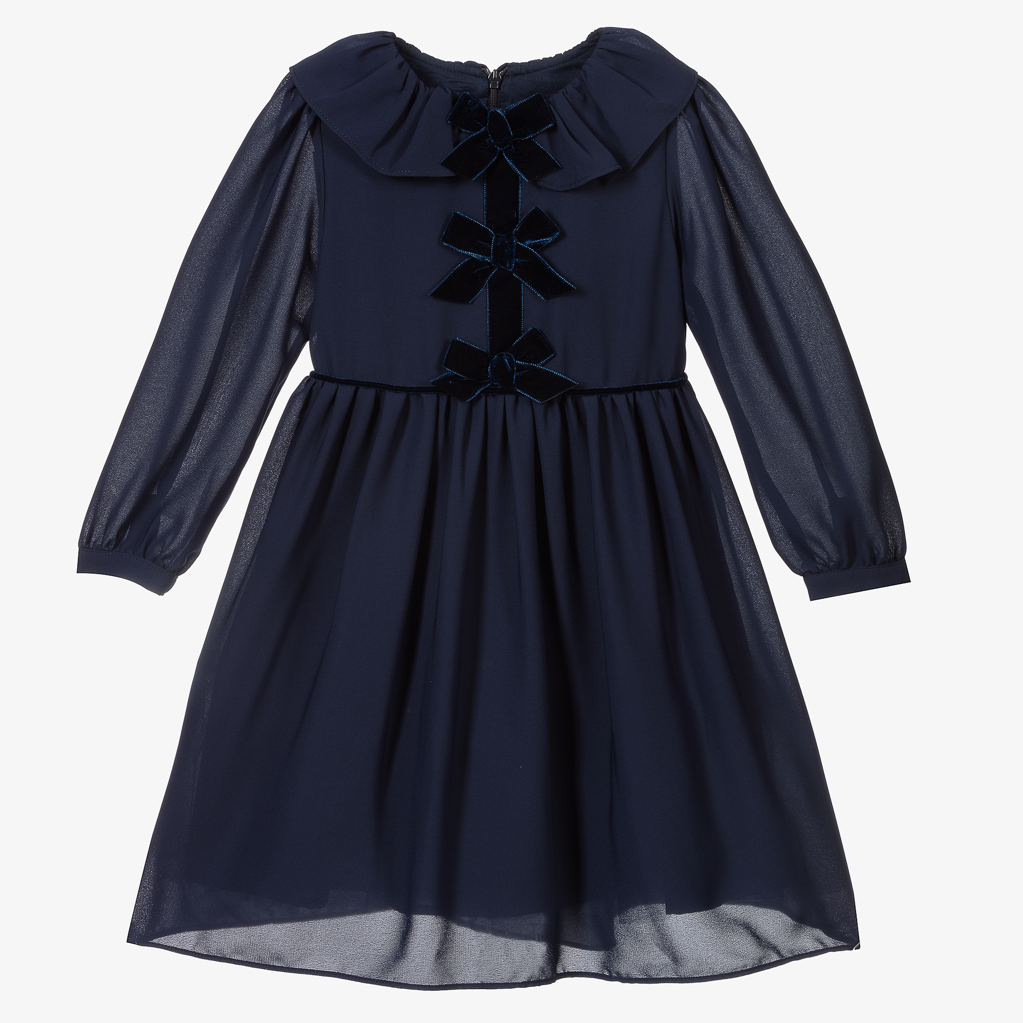 Patachou - Girls Red Chiffon Bow Dress | Childrensalon Outlet
