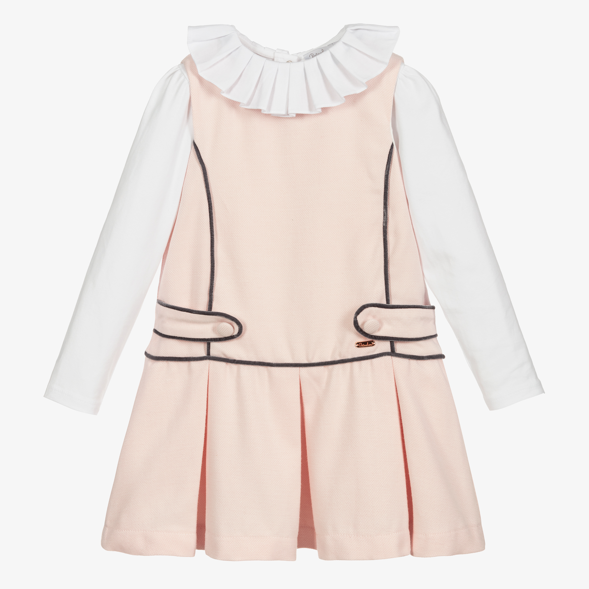 Patachou - Girls Pink Pinafore Dress Set | Childrensalon Outlet