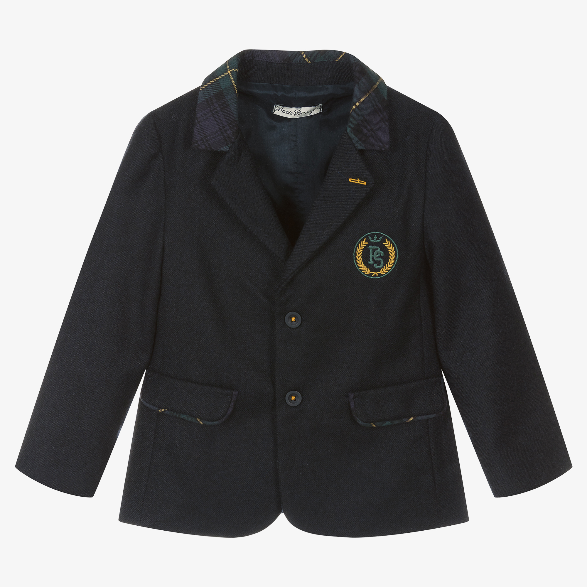 Piccola Speranza Boys Navy Blue Wool Blazer Childrensalon Outlet