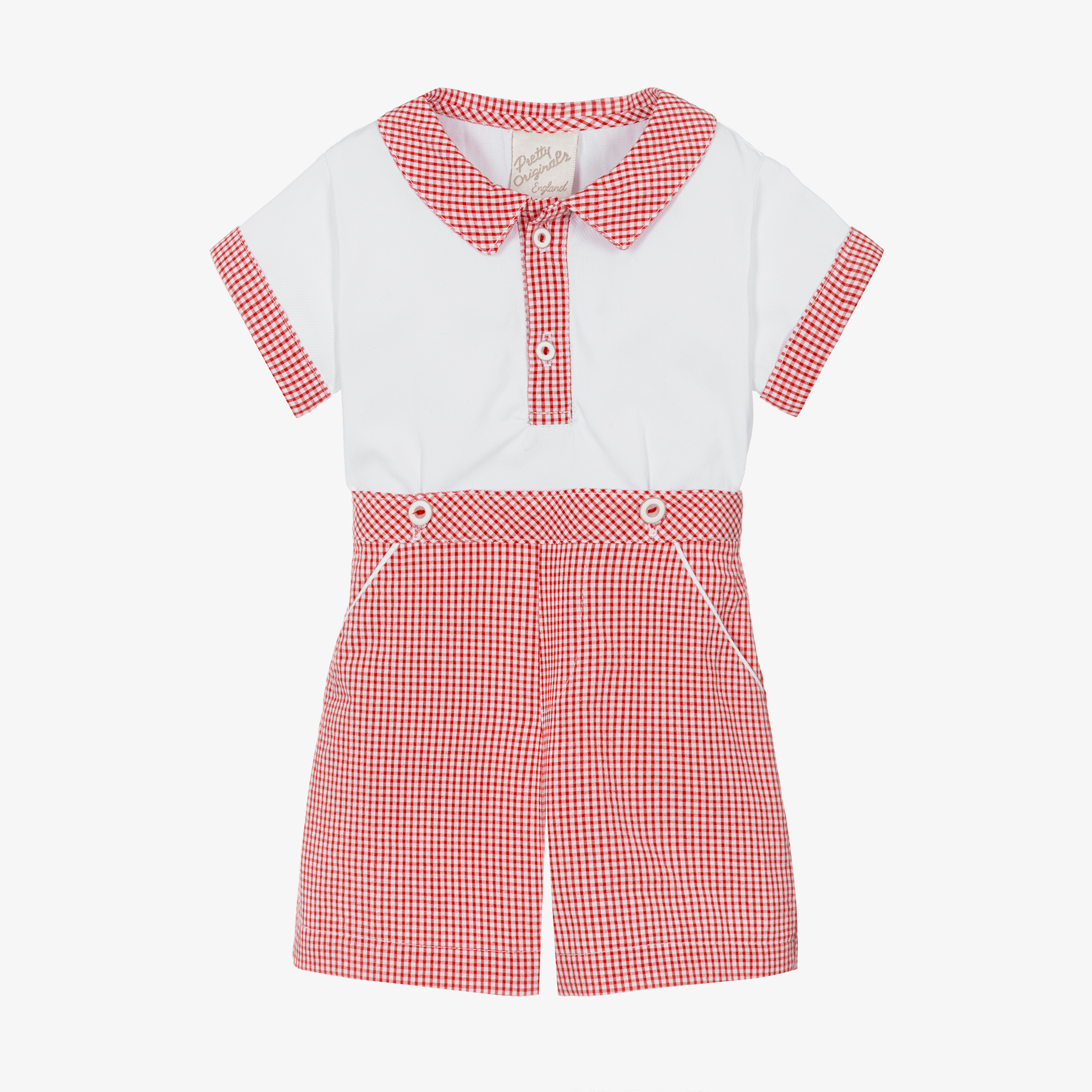 Pretty Originals - Boys Classic Red Checkered Ensemble | Childrensalon Outlet
