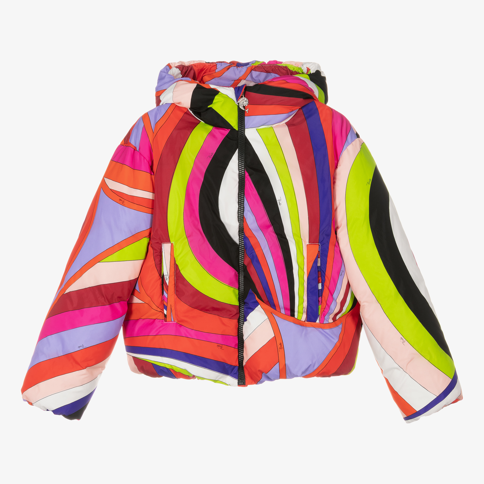 【送料&関税込】Pucci Multicolor Down Jacket PUCCI - Teen Girls Down Padded Iride Print Jacket