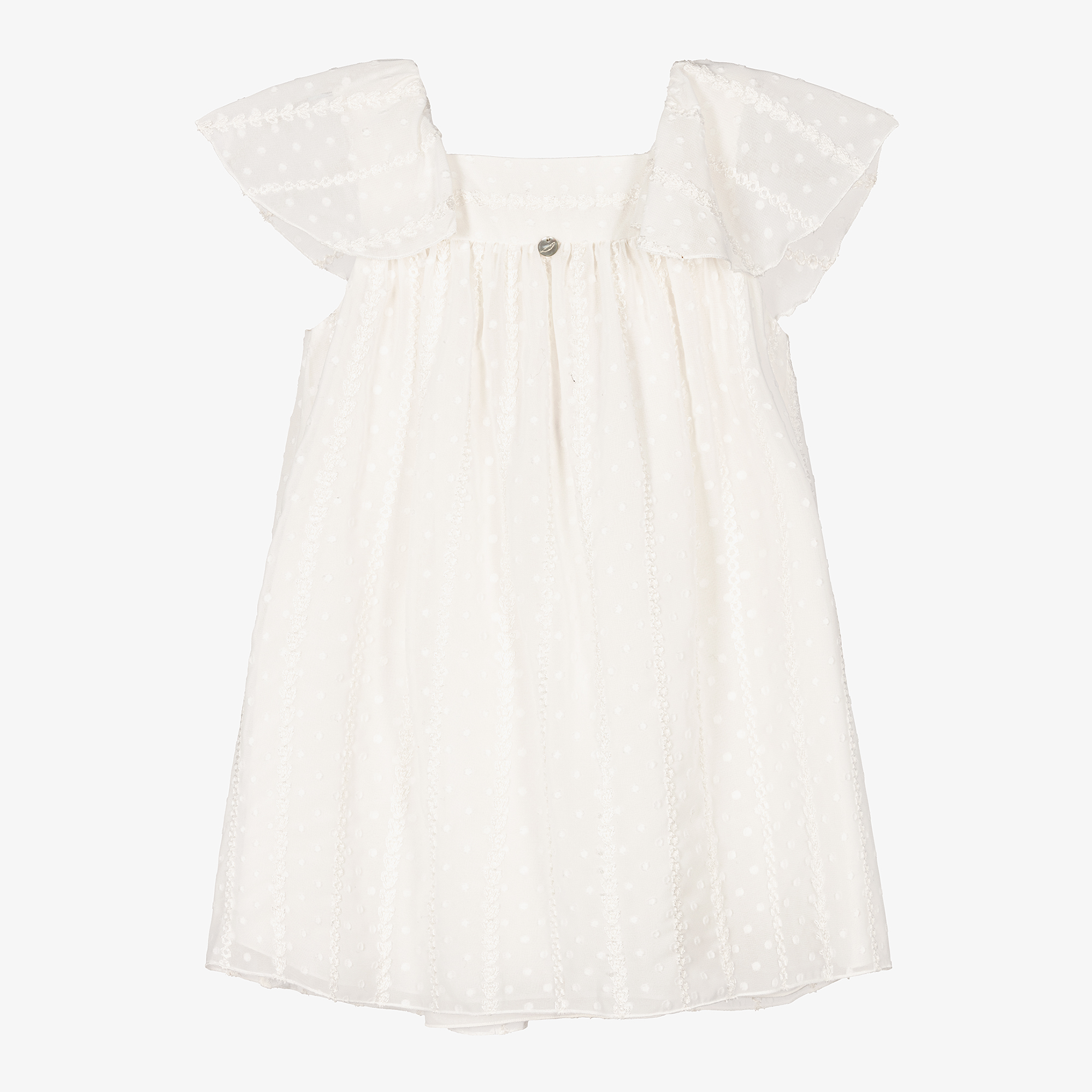 Puret Du... Bb - Girls Ivory Embroidered Chiffon Dress | Childrensalon  Outlet